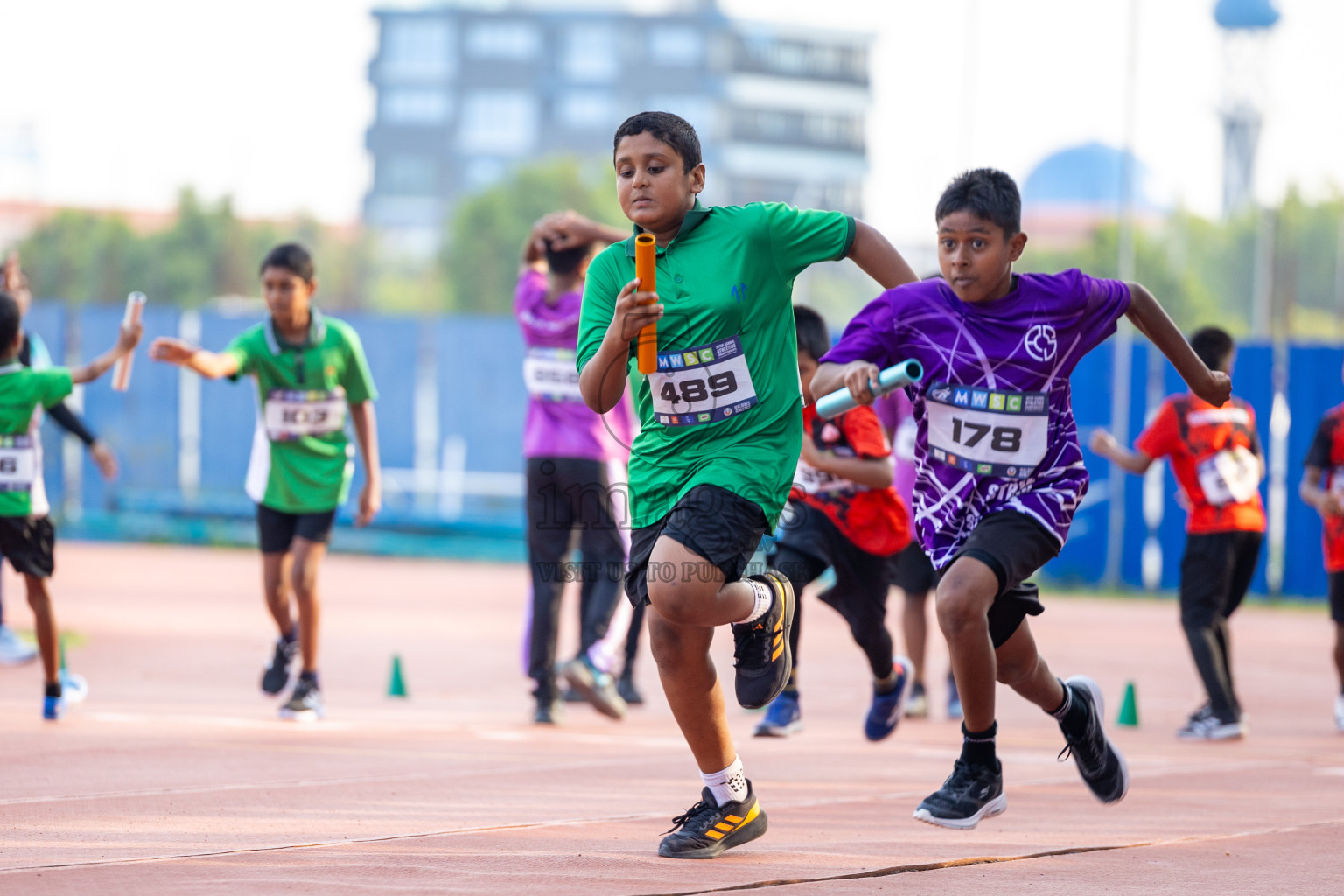 Day 5 of MWSC Interschool Athletics Championships 2024 held in Hulhumale Running Track, Hulhumale, Maldives on Wednesday, 13th November 2024. Photos by: Ismail Thoriq / Images.mv