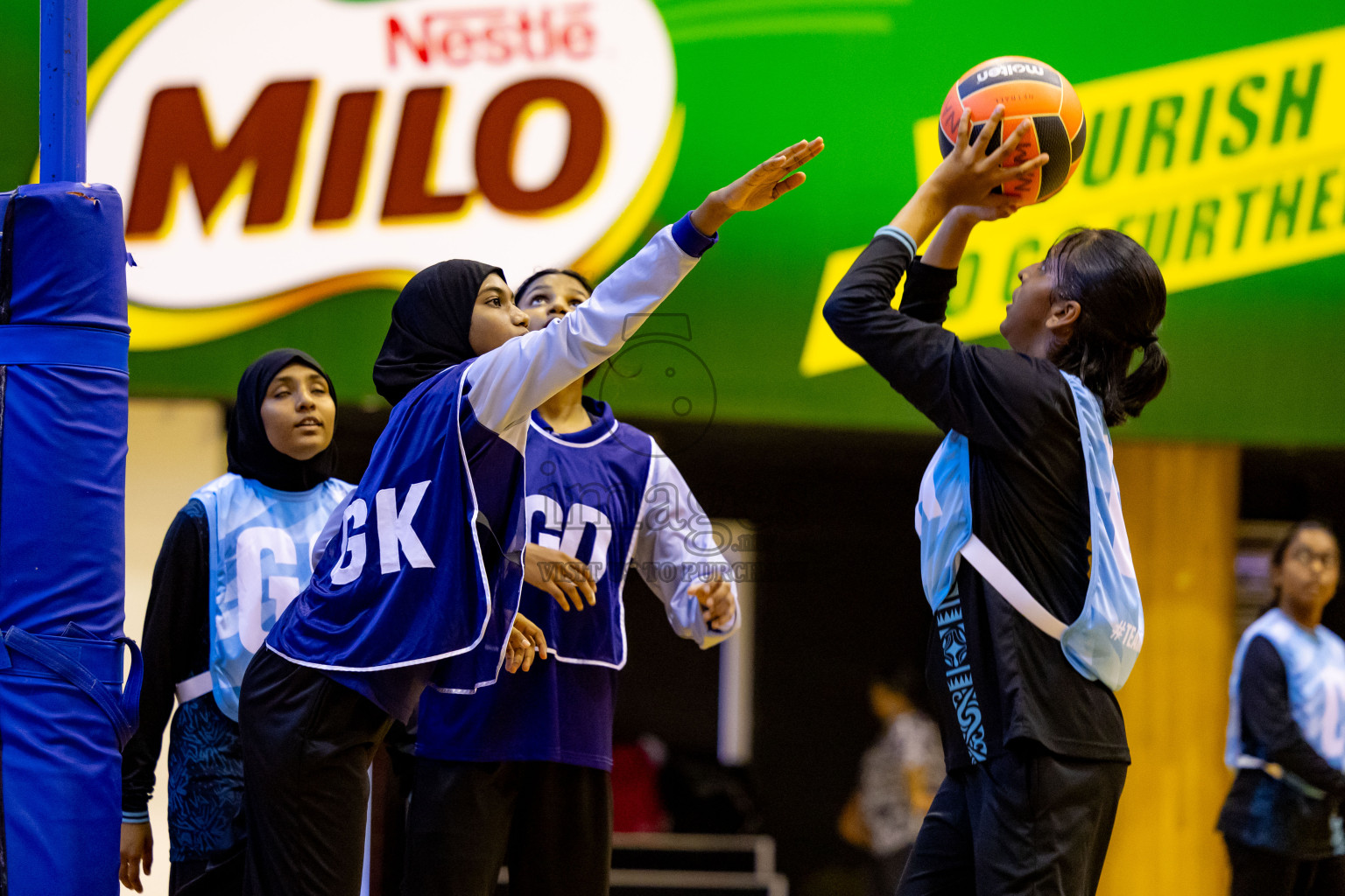 Day 6 of 25th Inter-School Netball Tournament was held in Social Center at Male', Maldives on Thursday, 15th August 2024. Photos: Nausham Waheed / images.mv