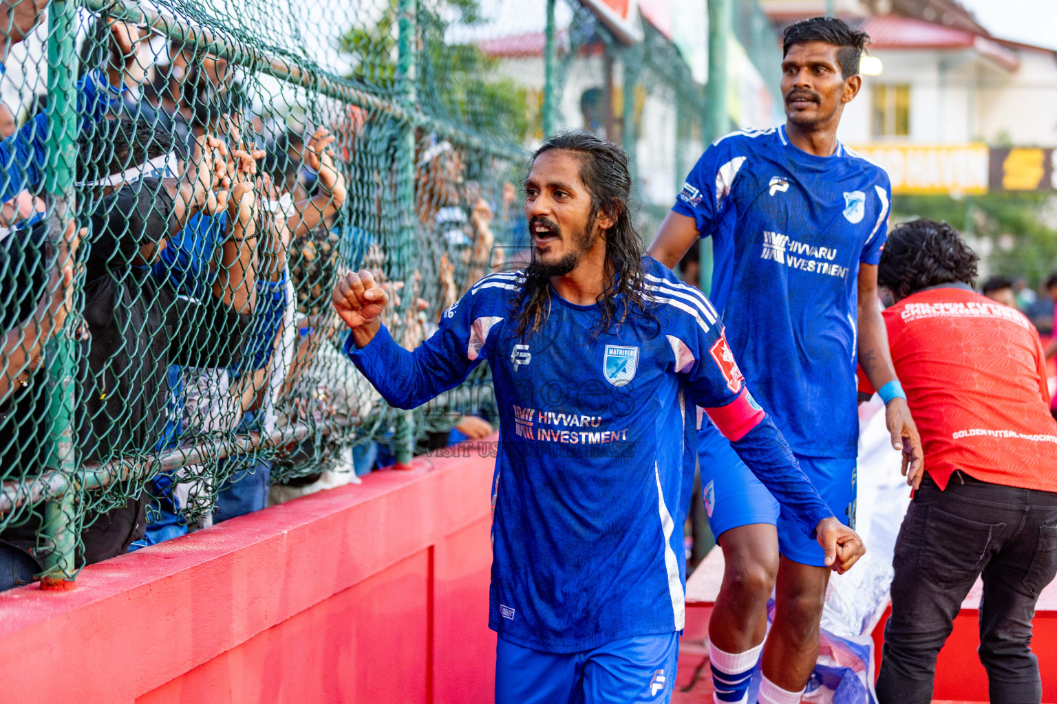 AA. Mathiveri VS AA. Thoddoo in Atoll Round Final on Day 20 of Golden Futsal Challenge 2025 was held on Friday, 24 January 2025, in Hulhumale', Maldives. 
Photos: Hassan Simah / images.mv