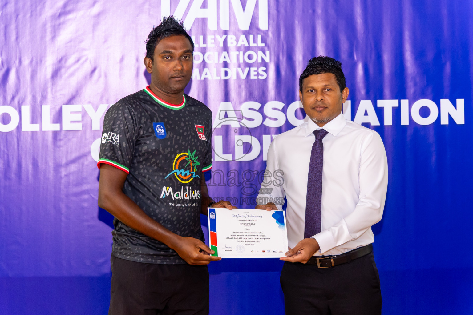 Announcing of Senior Mens Volleyball National Team participating in the CAVA Men’s cup 2025, in Bangladesh held in Socail Centre Haruge., Male', Maldives on Thursday, 09th October 2025. Photos by: Nausham Waheed / Images.mv