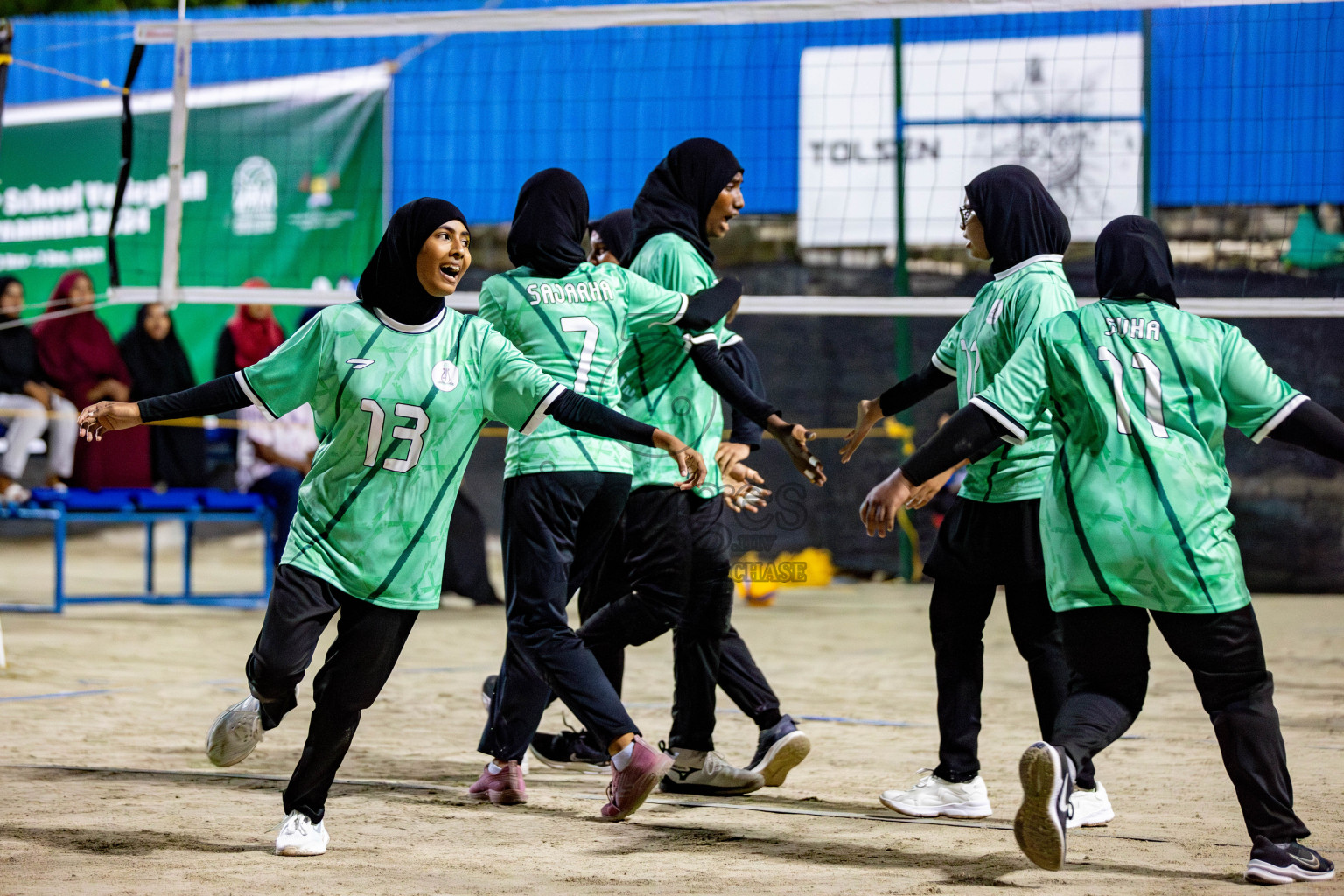 U19 Male and Atoll Girl's Finals in Day 9 of Interschool Volleyball Tournament 2024 was held in ABC Court at Male', Maldives on Saturday, 30th November 2024. Photos: Hassan Simah / images.mv