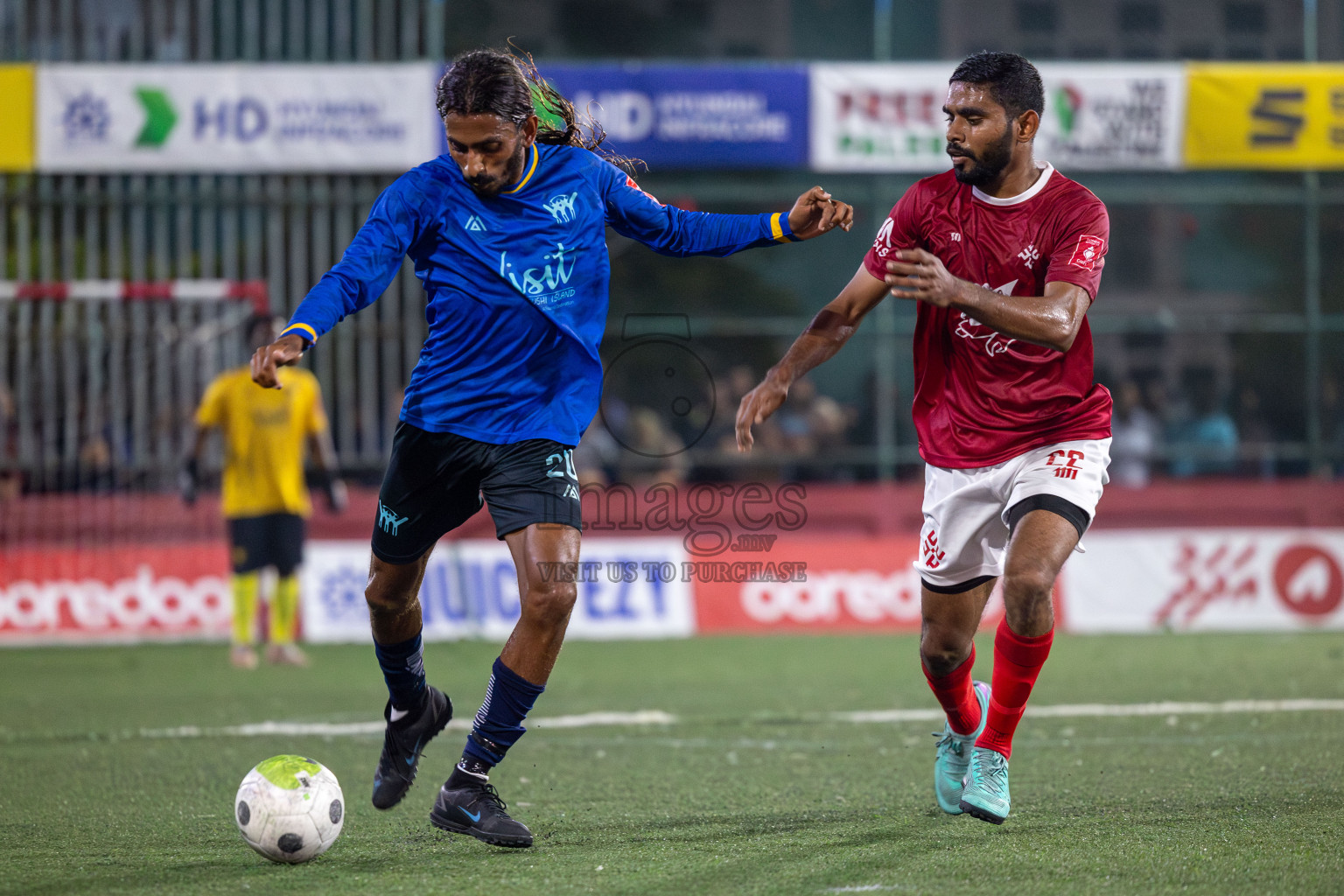 K. Maafushi vs K. Kaashidhoo in Day 28 of Golden Futsal Challenge 2024 was held on Sunday , 11th February 2024 in Hulhumale', Maldives Photos: Mohamed Mahfooz Moosa / images.mv