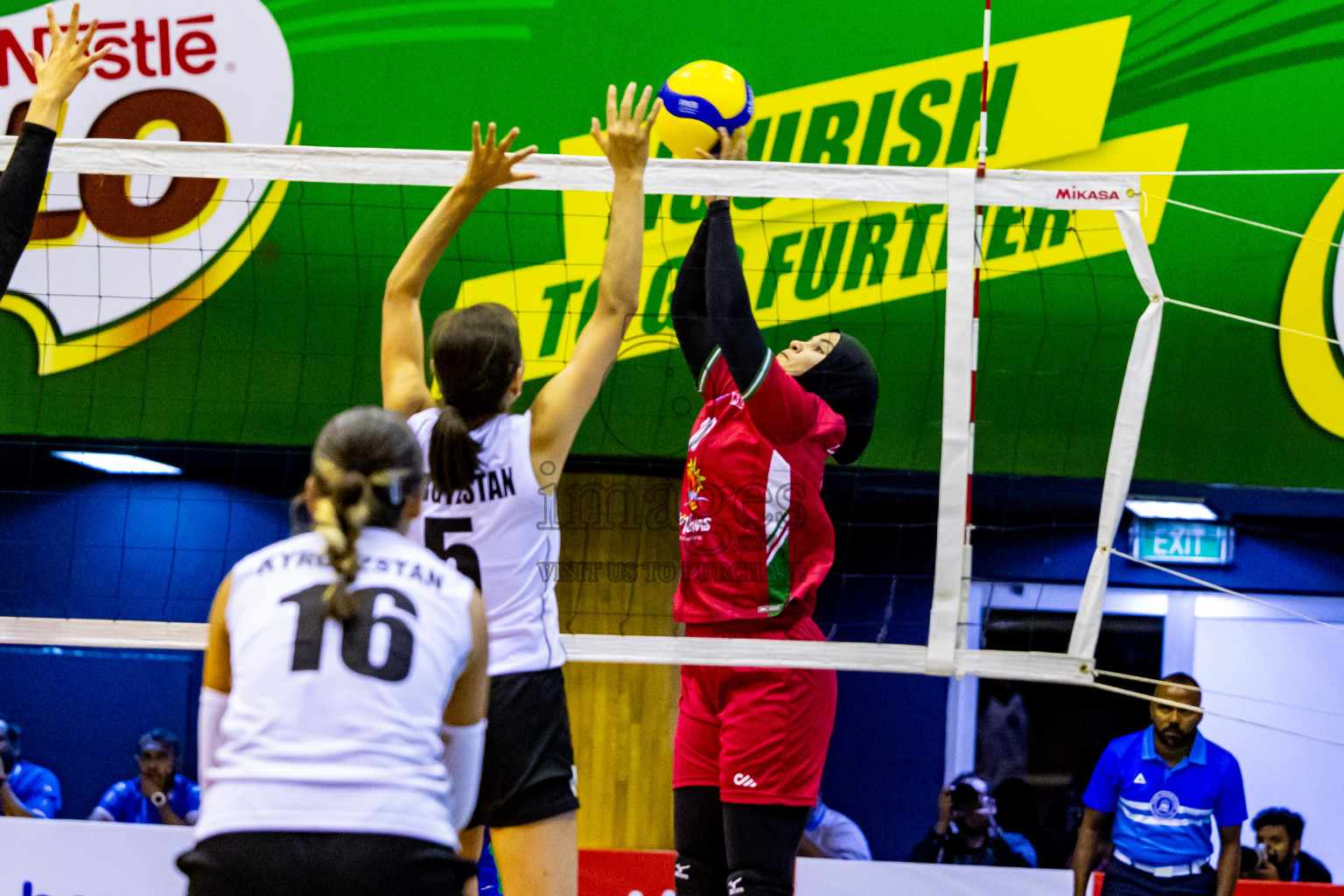 Final of CAVA Woman's Volleyball Challenge Cup 2024 was held in Social Center, Male', Maldives on Wednesday, 11th September 2024. Photos: Nausham Waheed / images.mv