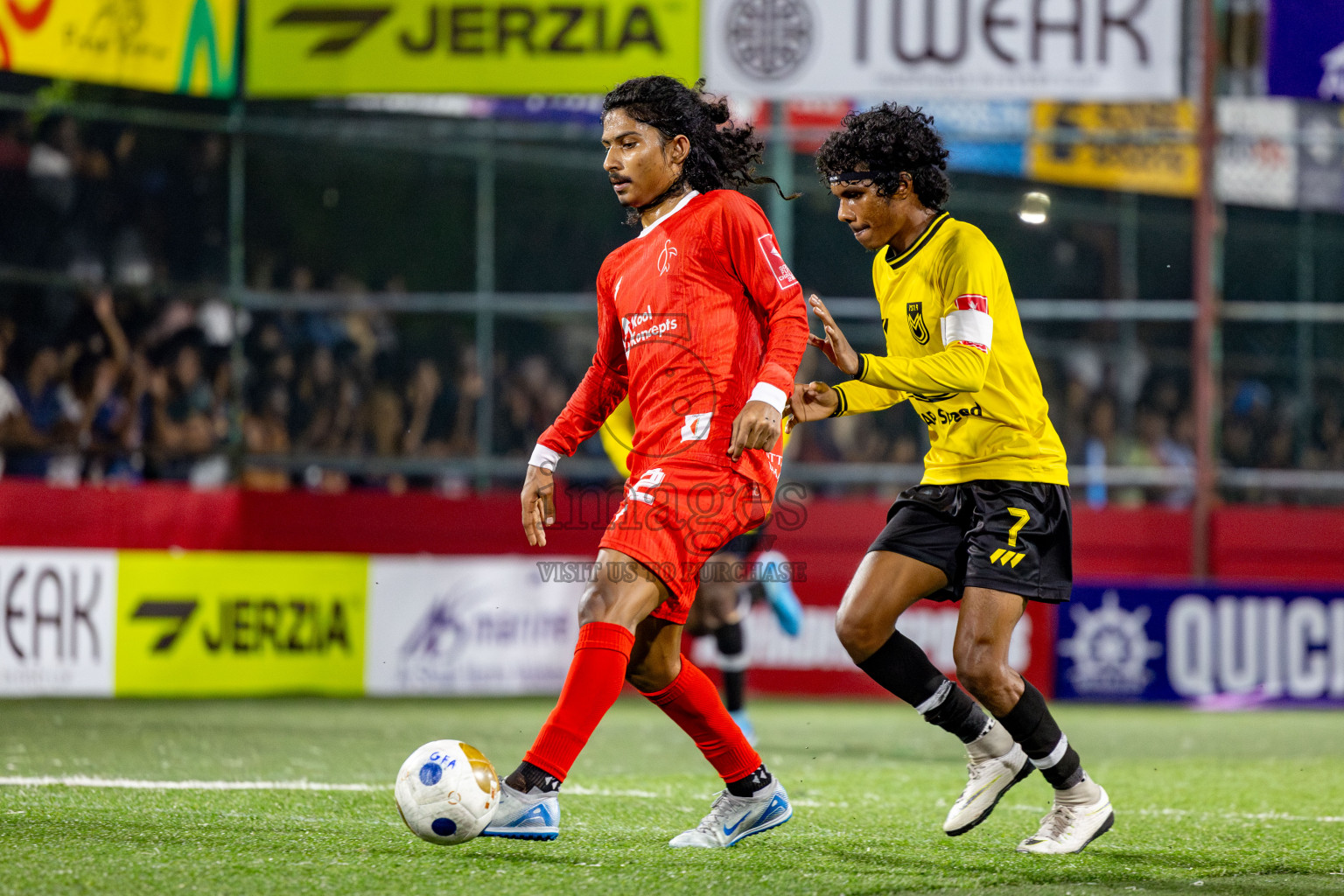 F Dhanraboodhoo vs F Magoodhoo in Faafu Atoll Finals in Day 25 of Golden Futsal Challenge 2025 was held on Wednesday , 28th January 2025, in Hulhumale', Maldives. Photos: Nausham Waheed / images.mv
