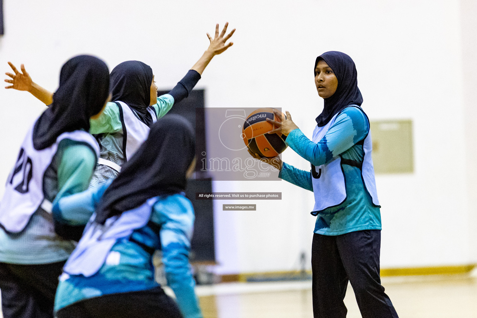 Day 9 of 24th Interschool Netball Tournament 2023 was held in Social Center, Male', Maldives on 4th November 2023. Photos: Hassan Simah / images.mv