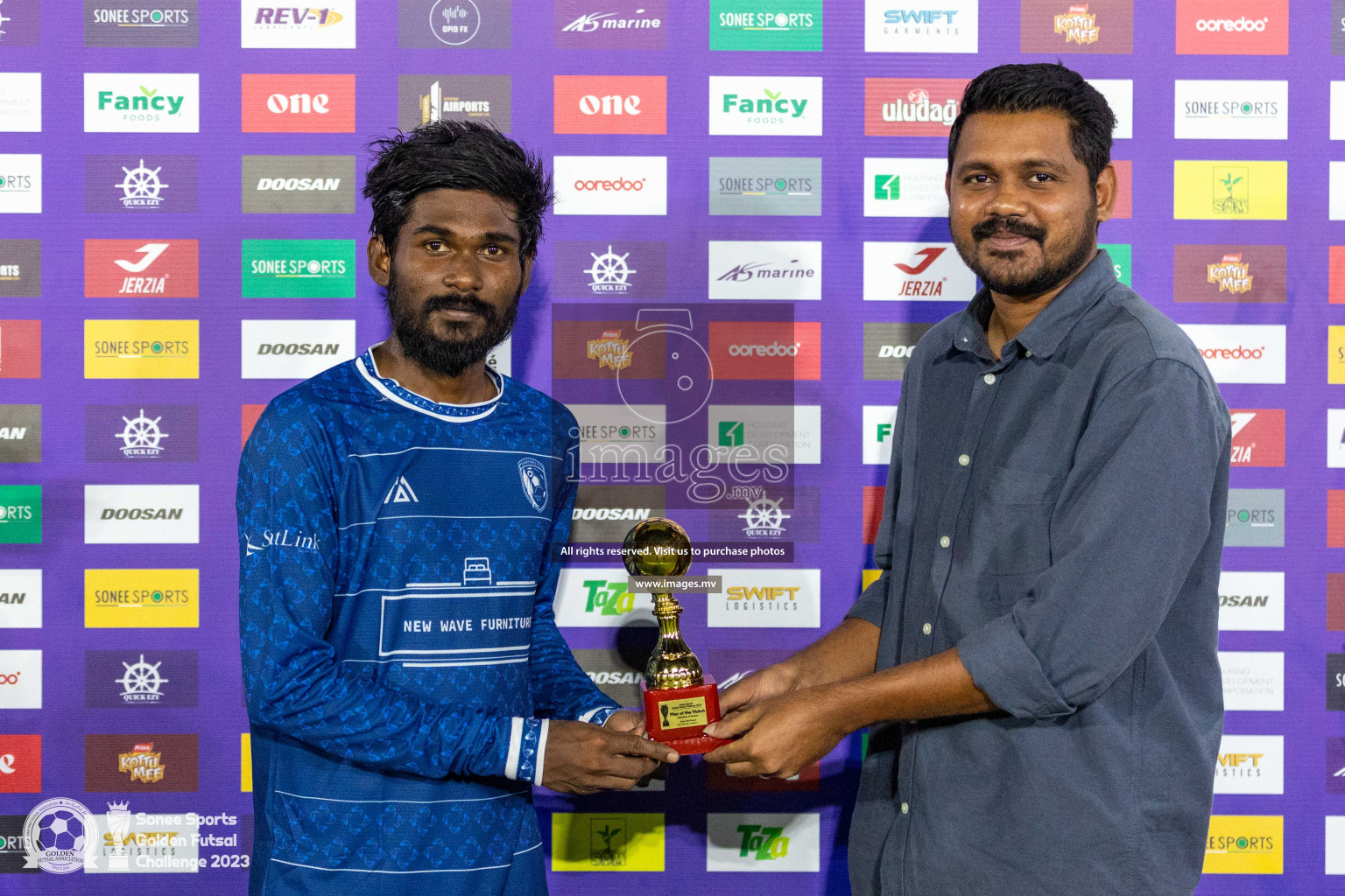 K. Thulusdhoo vs K. Gaafaru in Day 4 of Golden Futsal Challenge 2023 on 08 February 2023 in Hulhumale, Male, Maldives