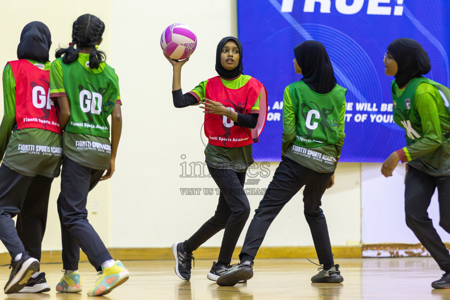 FIONTI Academy A vs Fionti SC in Day 3 of 3rd Netball Junior Championship, held at Social Center on Wednesday 22nd January 2025 . Photos: Shuu Abdul Sattar / images.mv