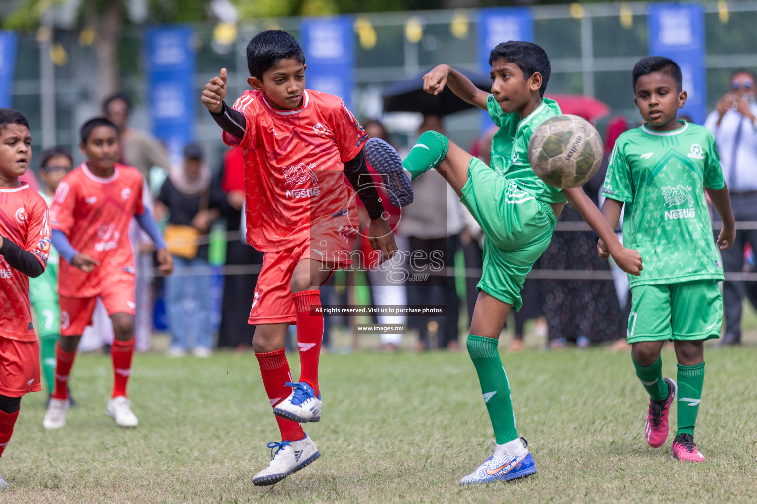 Day 2 of Nestle kids football fiesta, held in Henveyru Football Stadium, Male', Maldives on Thursday, 12th October 2023 Photos: Shuu Abdul Sattar / mages.mv