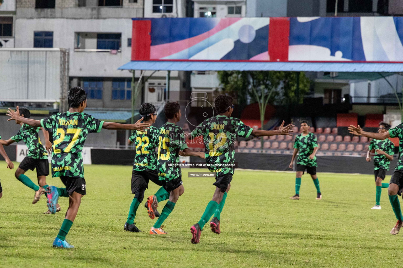 Kalaafaanu School vs Ahmadhiyya International School in the Final of FAM U13 Inter School Football Tournament 2022/23 was held in National Football Stadium on Sunday, 11th June 2023.  Photos: Ismail Thoriq / images.mv