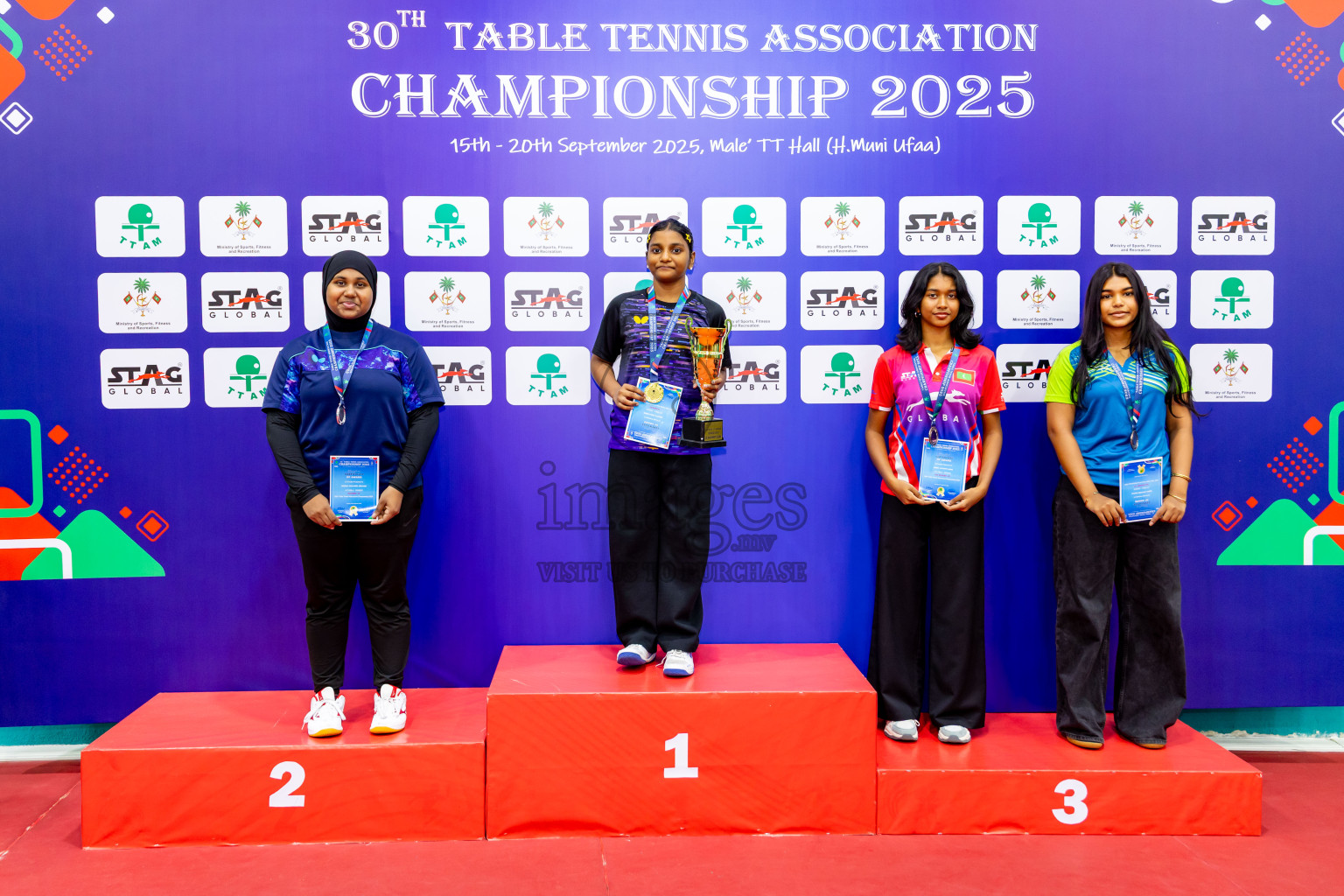 Finals of 30th Table Tennis Association Championship 2025 was held on Saturday, 20th September 2025 in Male' TT Hall, Male', Maldives. Photos: Nausham Waheed / images.mv