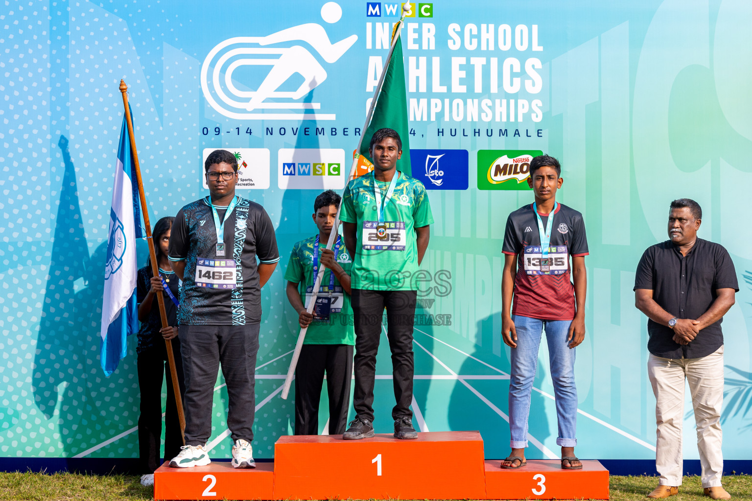 Day 5 of MWSC Interschool Athletics Championships 2024 held in Hulhumale Running Track, Hulhumale, Maldives on Wednesday, 13th November 2024. Photos by: Ismail Thoriq / Images.mv