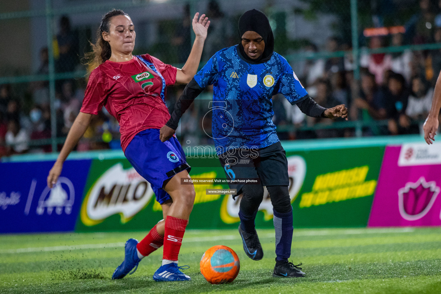 MPL vs Police Club in the Semi Finals of 18/30 Women's Futsal Fiesta 2021 held in Hulhumale, Maldives on 14th December 2021. Photos: Ismail Thoriq / images.mv