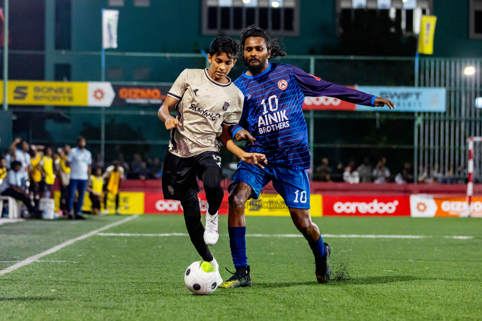 Lh Hinnavaru vs Lh Kurendhoo in Day 29 of Golden Futsal Challenge 2024 was held on Tuesday , 13th February 2024 in Hulhumale', Maldives Photos: Nausham Waheed / images.mv