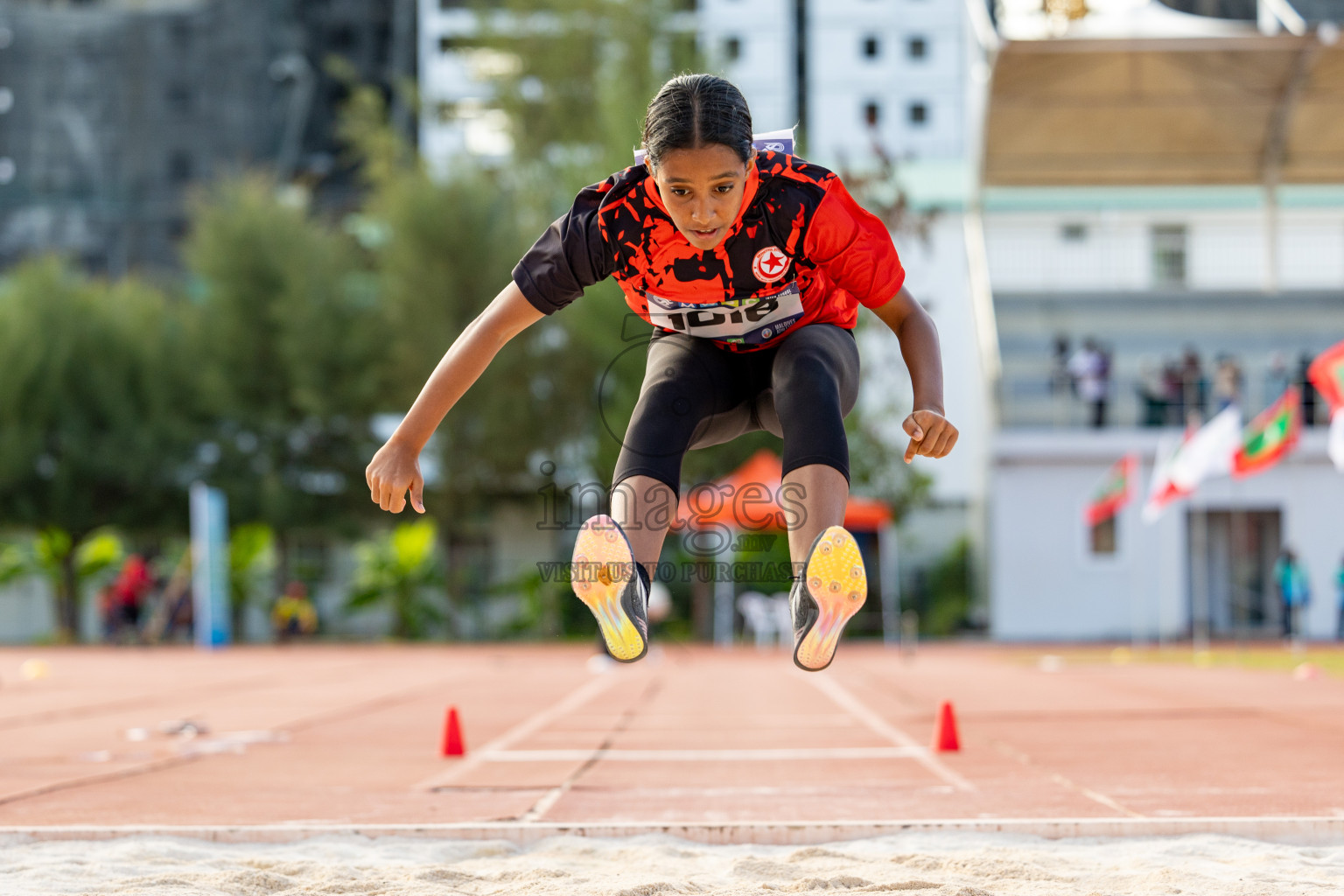 Day 2 of MWSC Interschool Athletics Championships 2024 held in Hulhumale Running Track, Hulhumale, Maldives on Sunday, 10th November 2024. 
Photos by: Hassan Simah / Images.mv