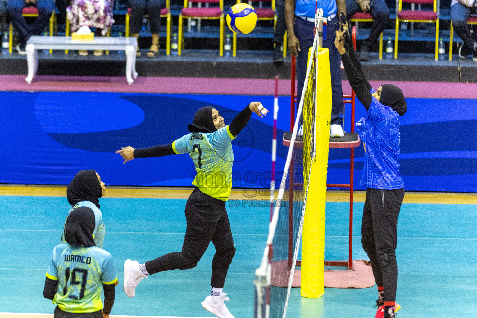 Final of Women's Division of Volleyball Association Cup 2023 held in Male', Maldives on Tuesday, 9th January 2024 at Social Center Indoor Hall Photos By: Nausham Waheed /images.mv