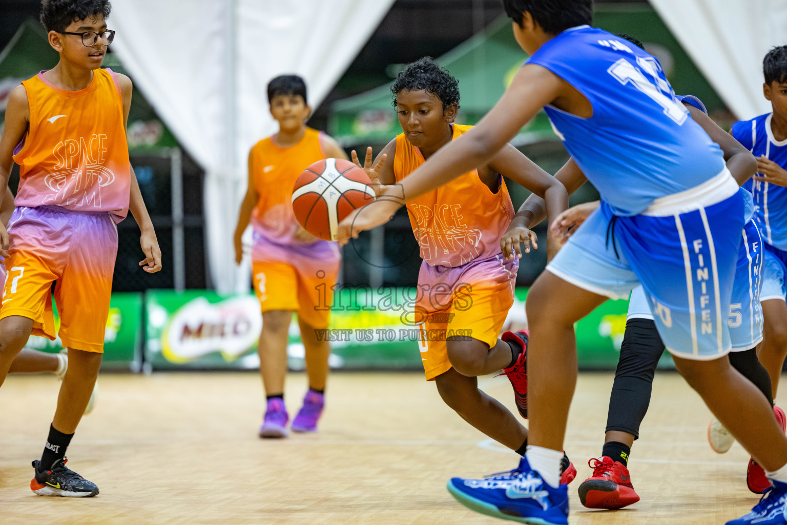 Milo 5 x 5 Junior Challenge 2025 - Basketball tournament held in Basketball Training Center, Male', Maldives on Thursday, 09th October 2025. 
Photo by: Hassan Simah / Images.mv