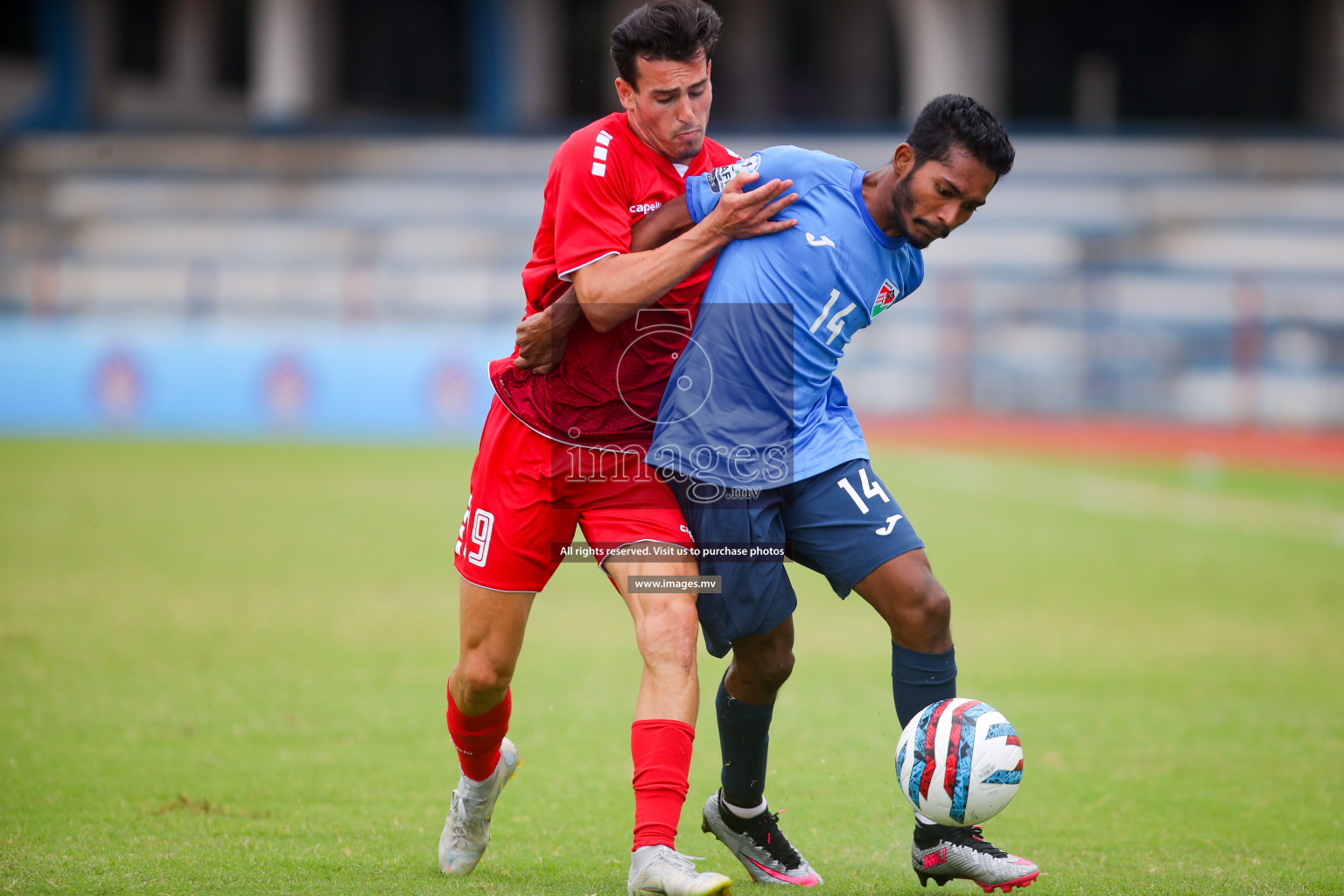 Lebanon vs Maldives in SAFF Championship 2023 held in Sree Kanteerava Stadium, Bengaluru, India, on Tuesday, 28th June 2023. Photos: Nausham Waheed, Hassan Simah / images.mv