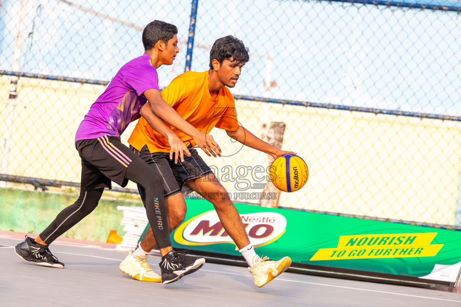 Day 1 of MILO Ramadan 3x3 Challenge 2024 was held in Ekuveni Outdoor Basketball Court at Male', Maldives on Tuesday, 12th March 2024. 
Photos: Ismail Thoriq / images.mv