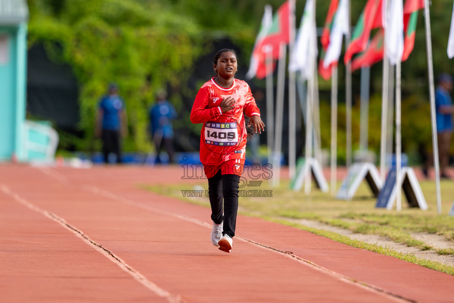 Day 3 of MWSC Interschool Athletics Championships 2024 held in Hulhumale Running Track, Hulhumale, Maldives on Monday, 11th November 2024. 
Photos by: Hassan Simah / Images.mv