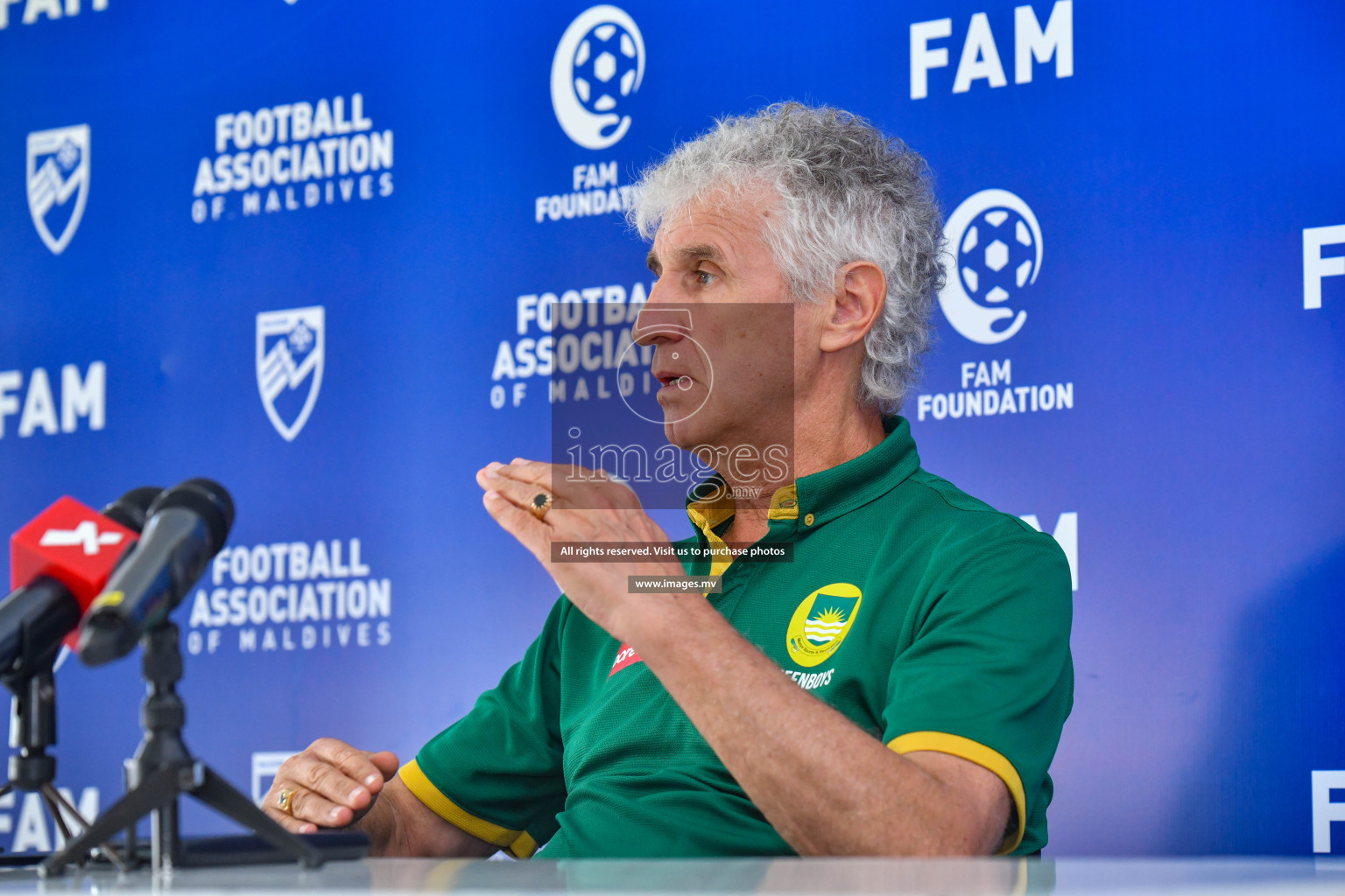 President's Cup 2023 Pre Match Press Conference held in National Football Stadium, Male', Maldives Photos: Nausham Waheed / Images.mv