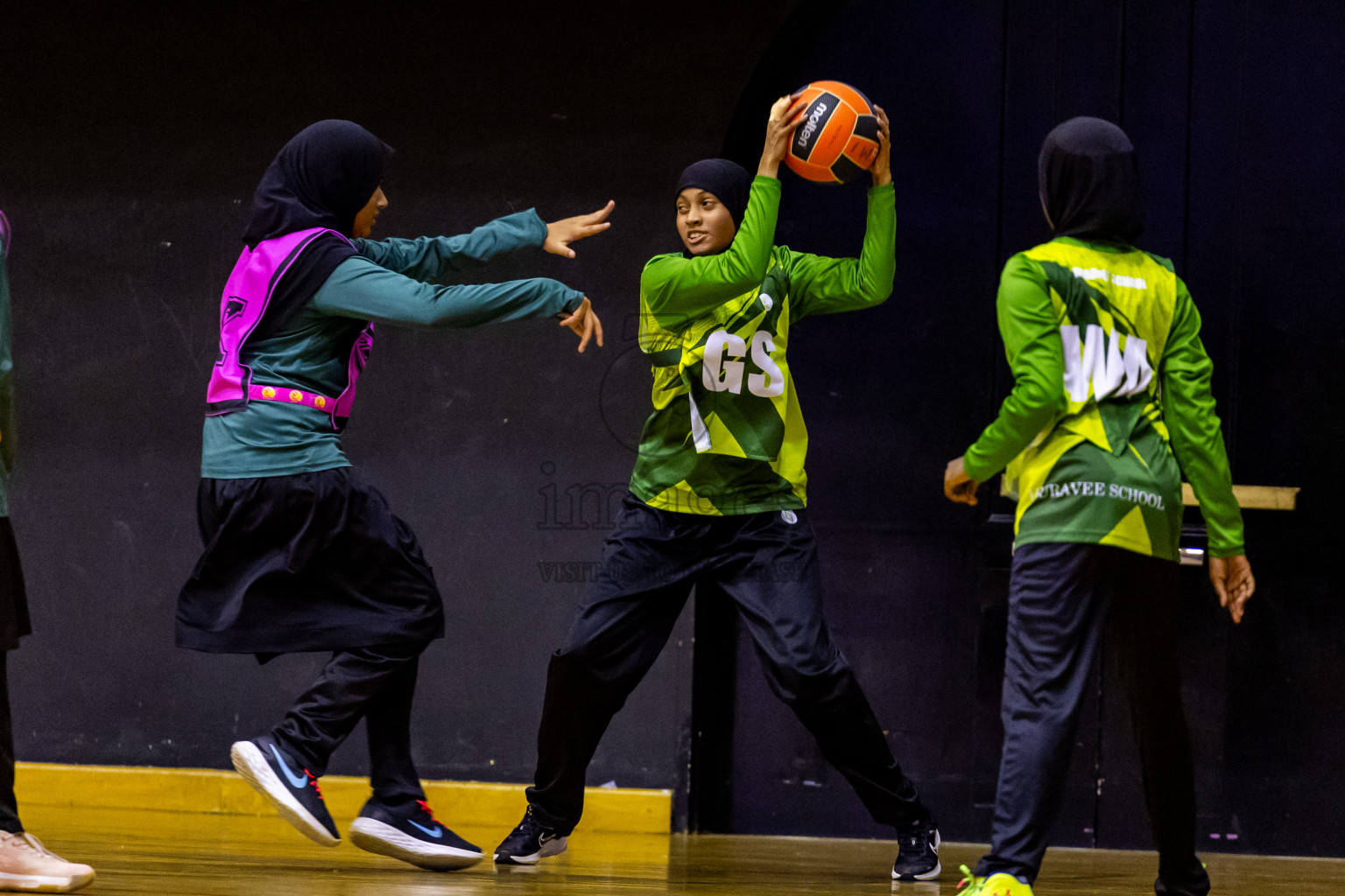 Day 11 of 25th Inter-School Netball Tournament was held in Social Center at Male', Maldives on Wednesday, 21st August 2024. Photos: Nausham Waheed / images.mv