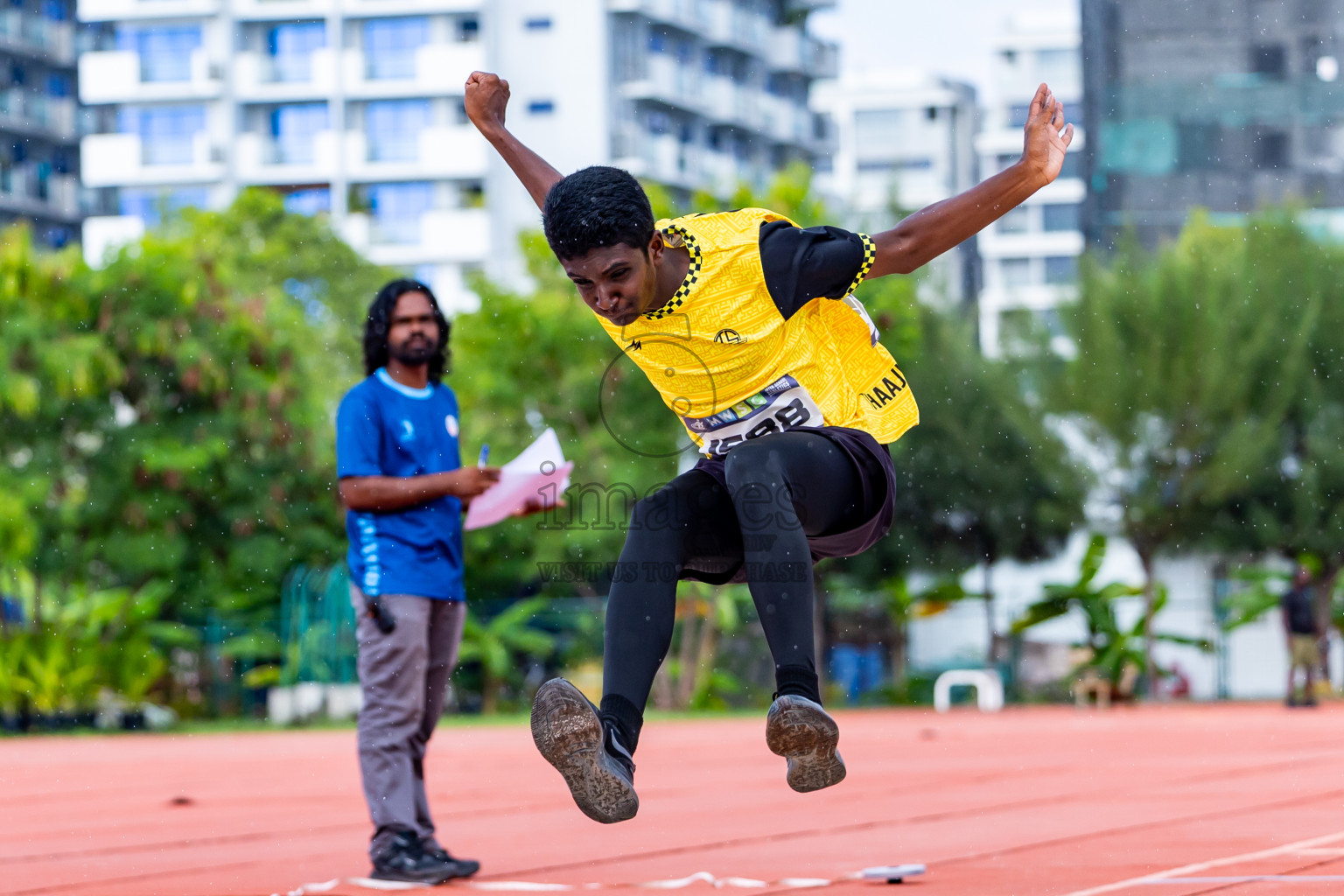 Day 3 of MWSC Interschool Athletics Championships 2024 held in Hulhumale Running Track, Hulhumale, Maldives on Monday, 11th November 2024. Photos by:  Nausham Waheed / Images.mv