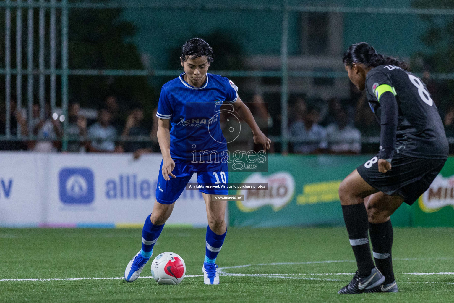 Team Fenaka vs Dhivehi Sifainge Club in Eighteen Thirty Women's Futsal Fiesta 2022 was held in Hulhumale', Maldives on Saturday, 8th October 2022. Photos: Ismail Thoriq / images.mv