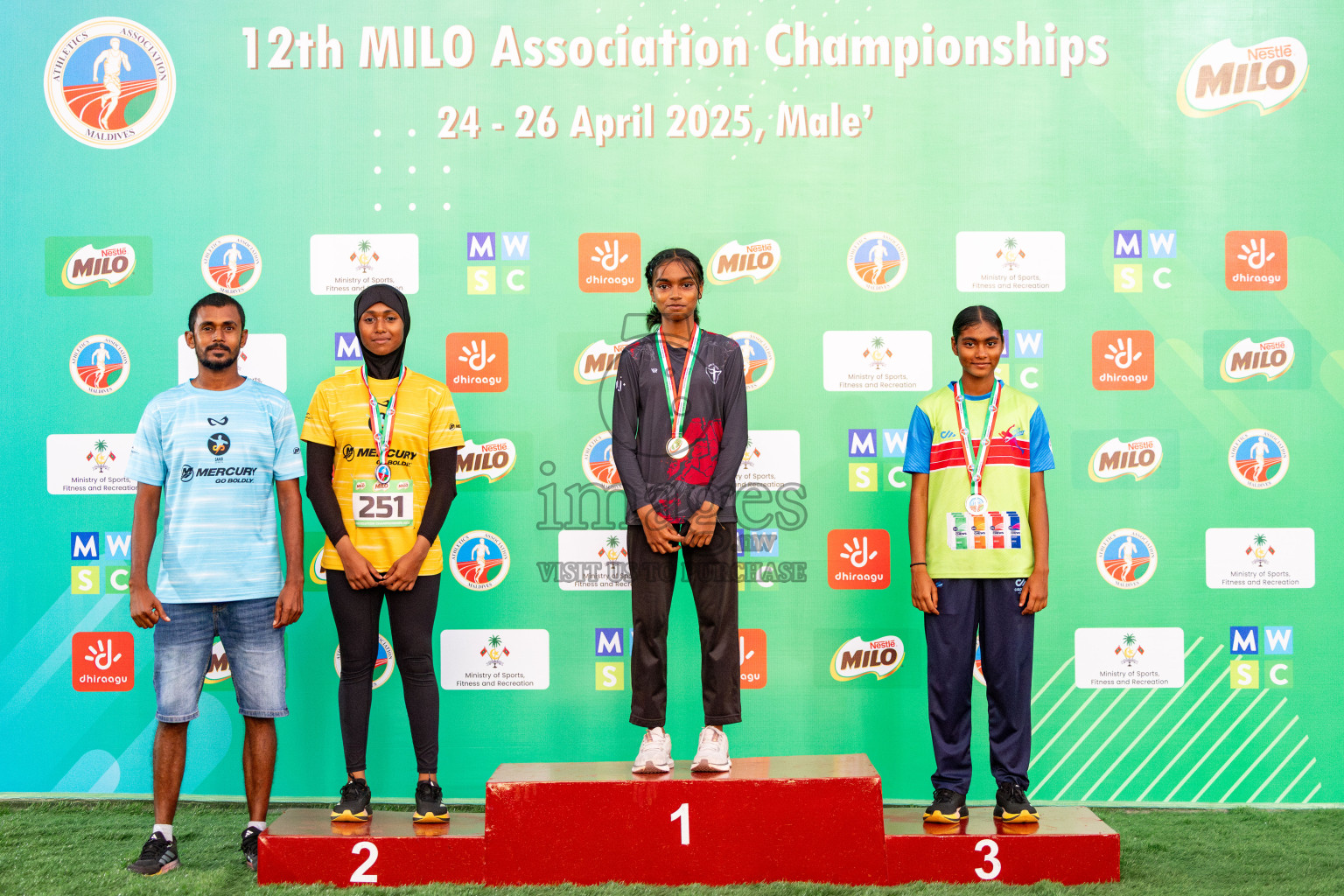Day 2 of 12th Milo Association Championships was held in Ekuveni Track at Male', Maldives on Friday, 25th April 2025. Photos: Hassan Simah / images.mv