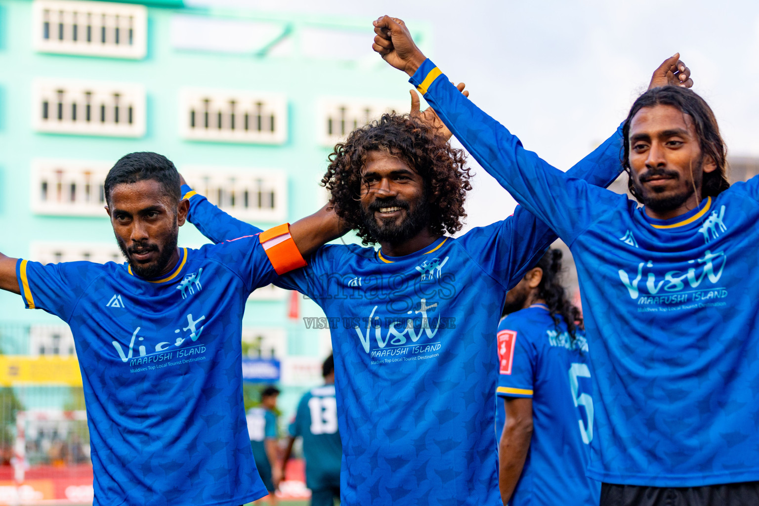 K. Maafushi vs K. Guraidhoo in Day 19 of Golden Futsal Challenge 2024 was held on Friday, 2nd February 2024 in Hulhumale', Maldives 
Photos: Hassan Simah / images.mv