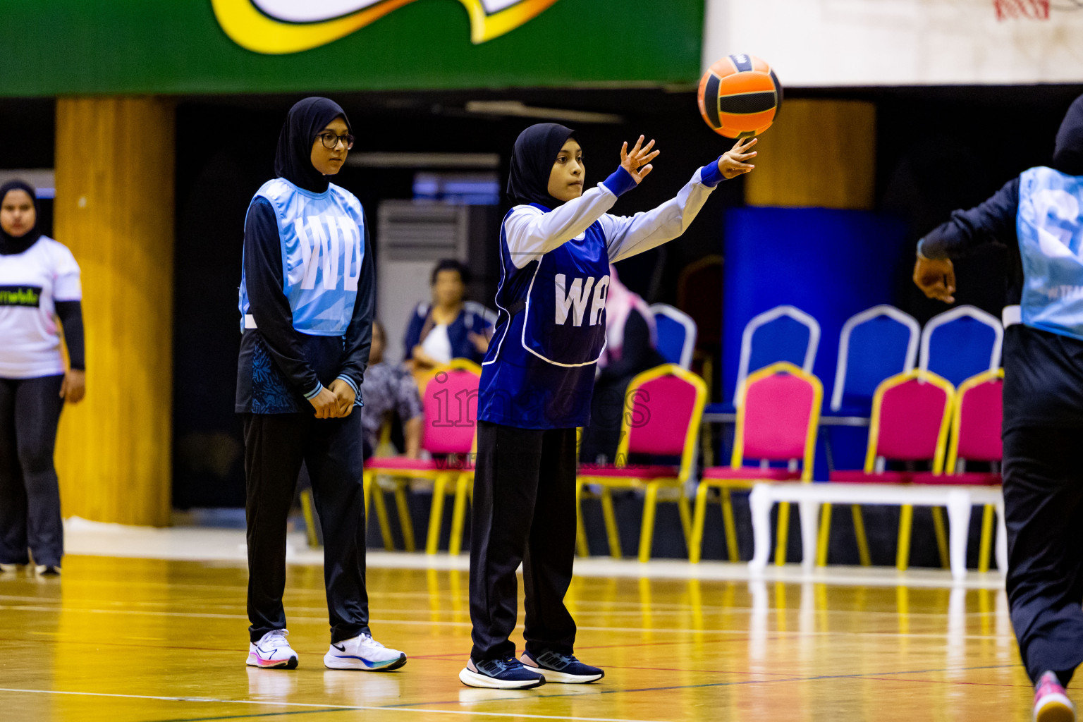 Day 6 of 25th Inter-School Netball Tournament was held in Social Center at Male', Maldives on Thursday, 15th August 2024. Photos: Nausham Waheed / images.mv