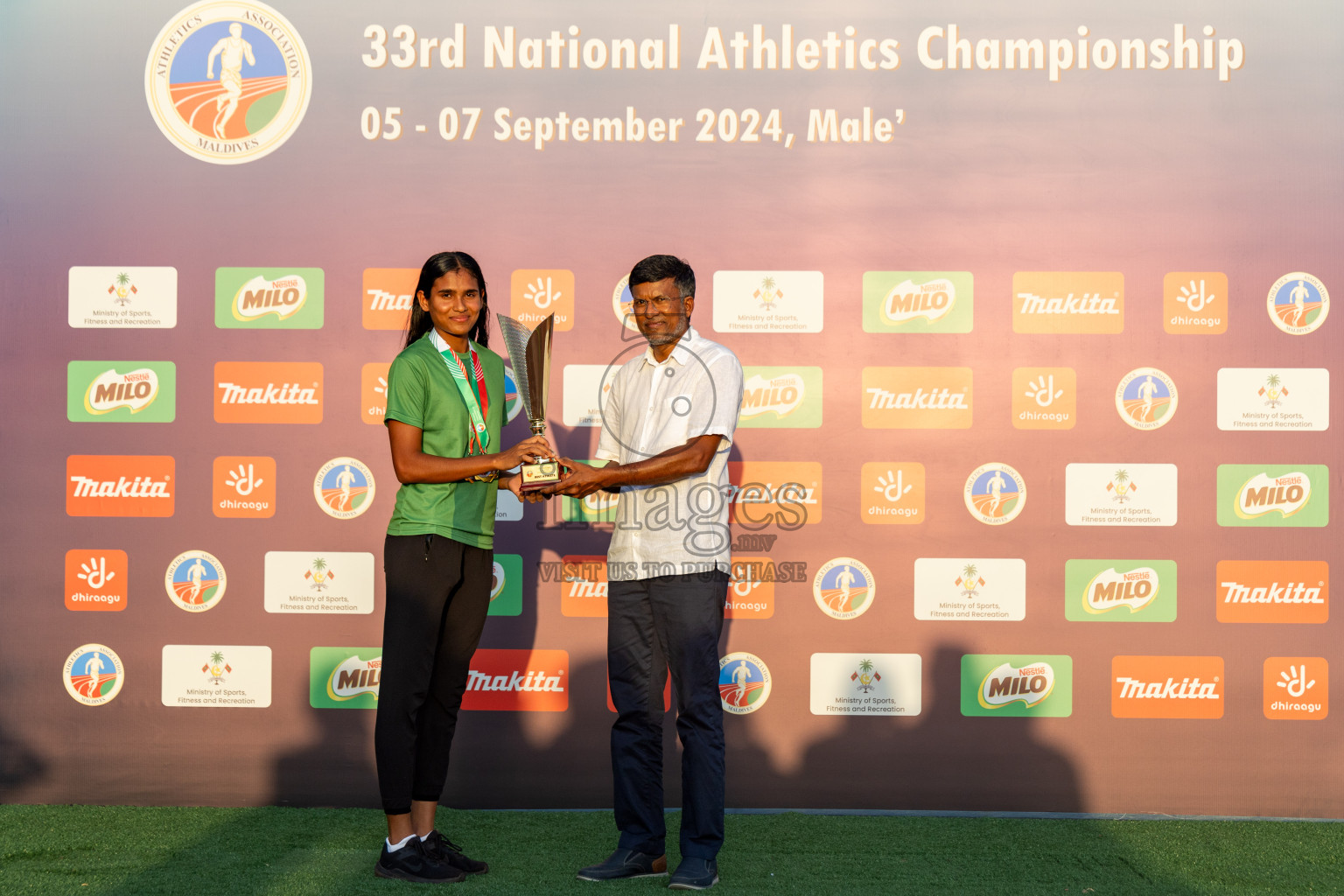 Day 3 of 33rd National Athletics Championship was held in Ekuveni Track at Male', Maldives on Saturday, 7th September 2024. Photos: Hassan Simah / images.mv