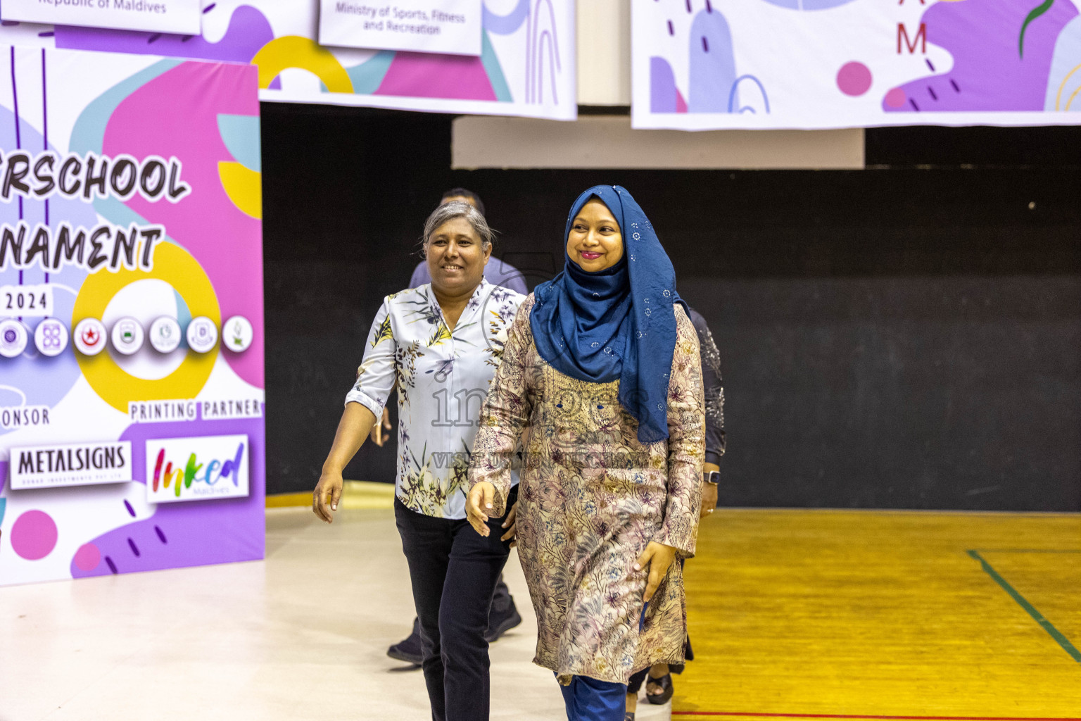 Iskandhar School vs Ghiyasuddin International School in the U15 Finals of Inter-school Netball Tournament held in Social Center at Male', Maldives on Monday, 26th August 2024. Photos: Hassan Simah / images.mv