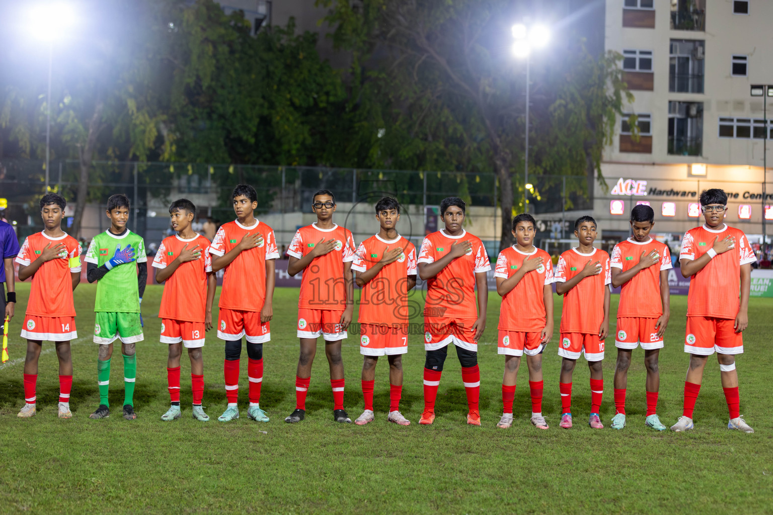 SUS vs Huriyya (U14) in Dhivehi Youth League 2024 - Day 2. Matches held at Henveiru Stadium on 22nd November 2024 , Friday. Photos: Shuu Abdul Sattar/ Images.mv