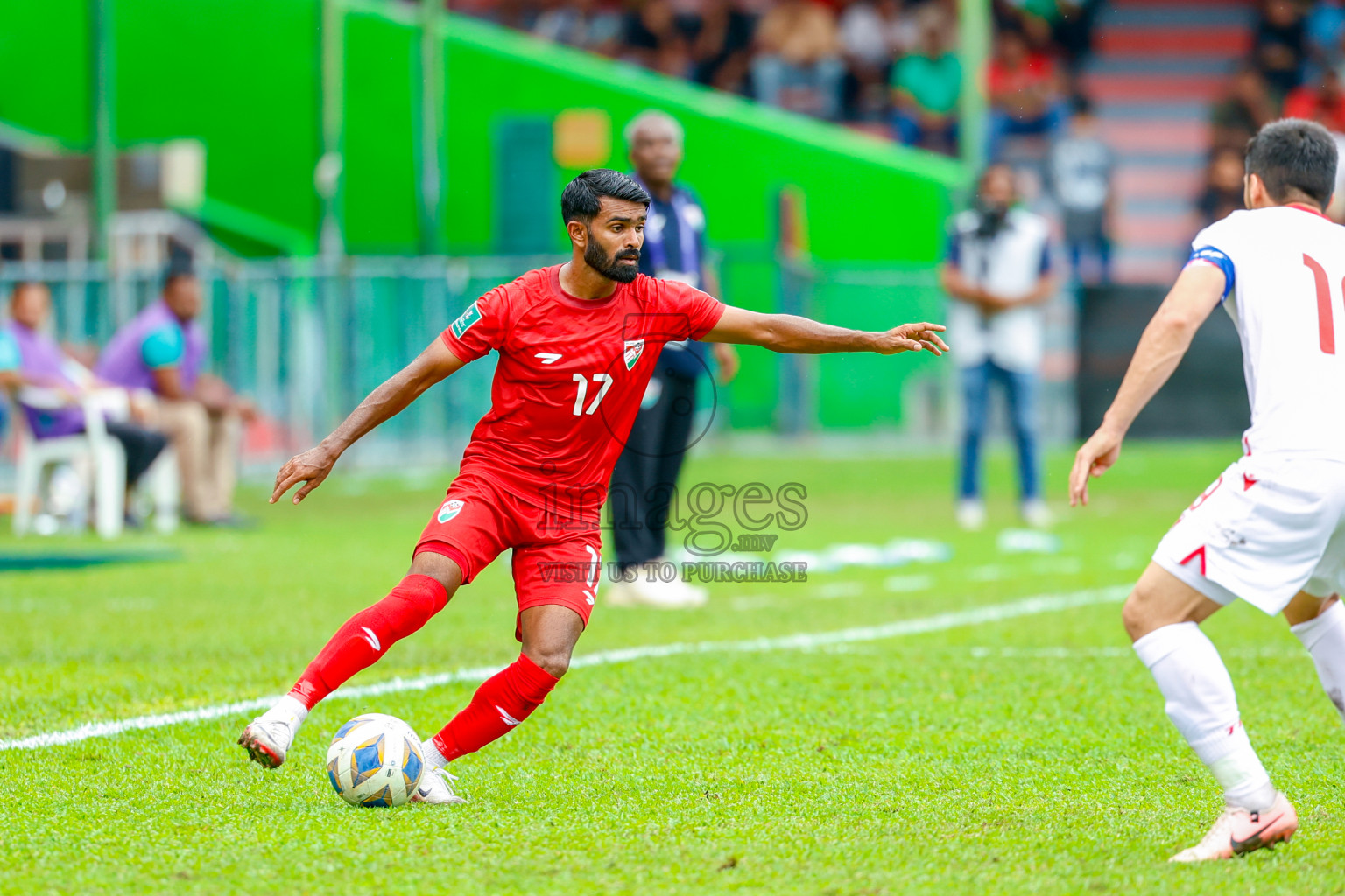 Maldives vs Tajikistan in the AFC Asian Cup Saudi Arabia 2027 Qualifier was played in Male' Maldives on Tuesday, 14th October 2025. 
Photos: Raaif Yoosuf / images.mv