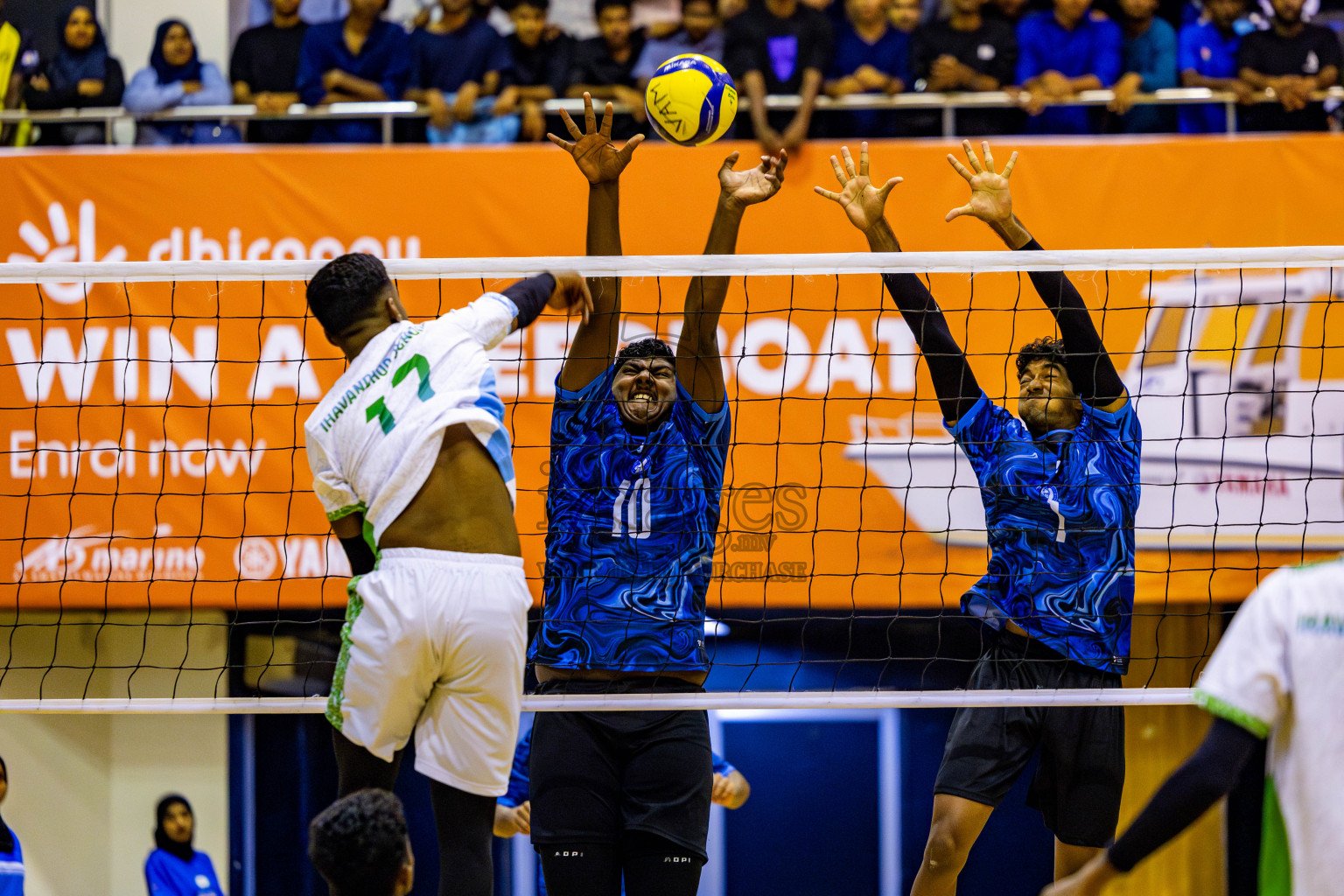 Finals of Interschool Volleyball Tournament 2024 was held in Social Center at Male', Maldives on Friday, 6th December 2024. Photos: Nausham Waheed / images.mv