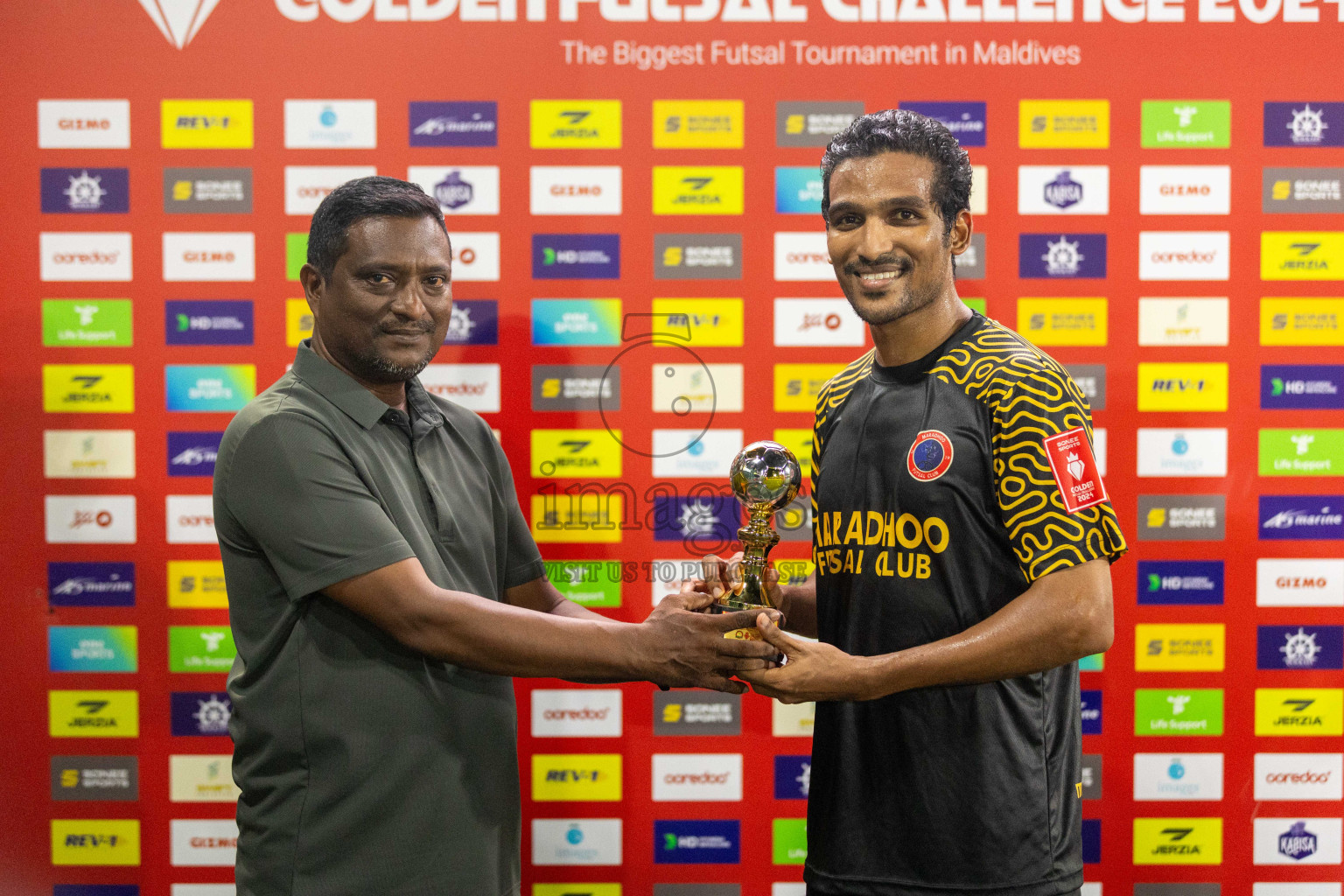 S Feydhoo vs S Maradhoo in Day 21 of Golden Futsal Challenge 2024 was held on Sunday , 4th February 2024 in Hulhumale', Maldives Photos: Nausham Waheed / images.mv