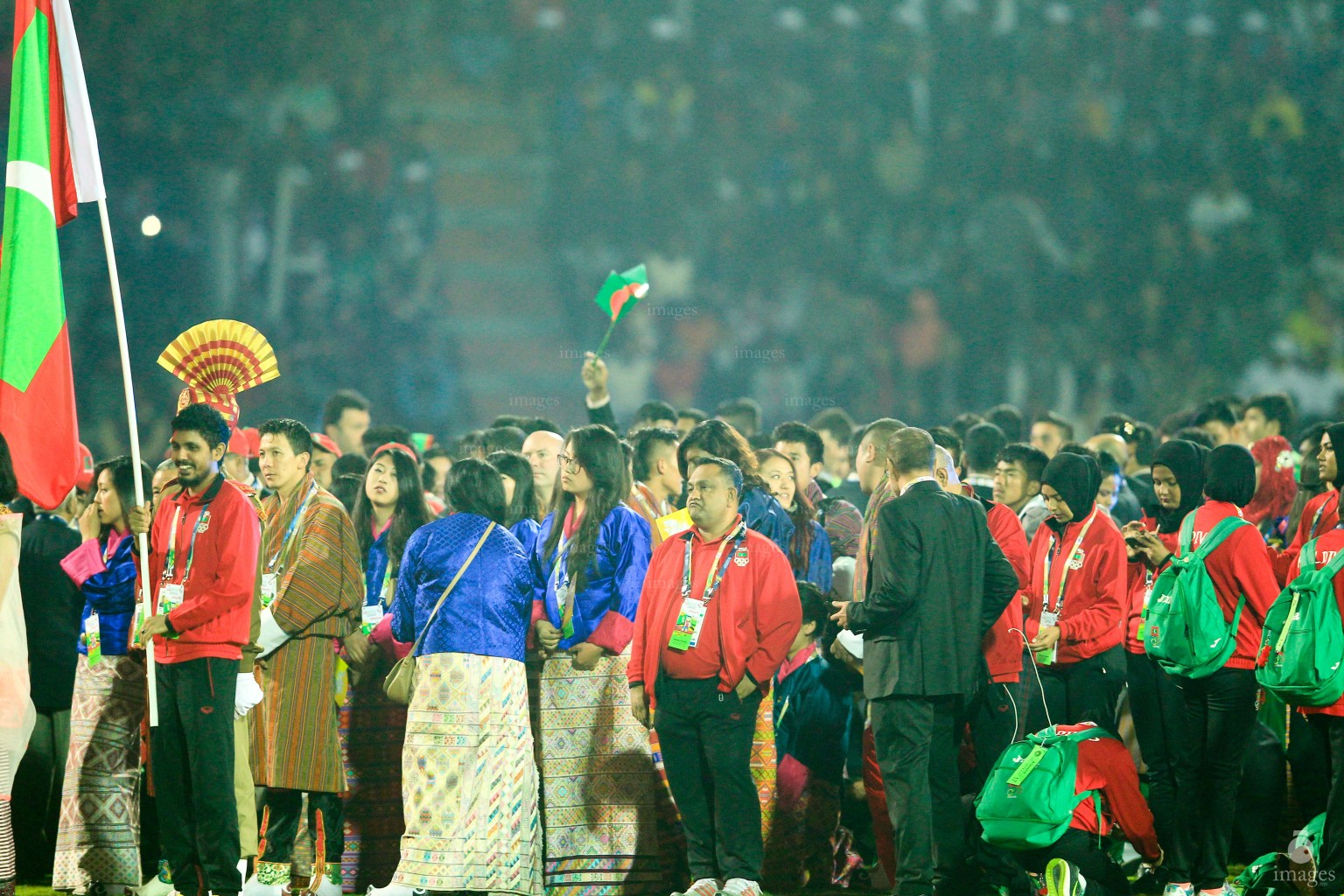 Opening ceremony of the 12th South Asian Games held in Guwahati, India, Friday, February. 05, 2016.   (Images.mv Photo/ Hussain Sinan).