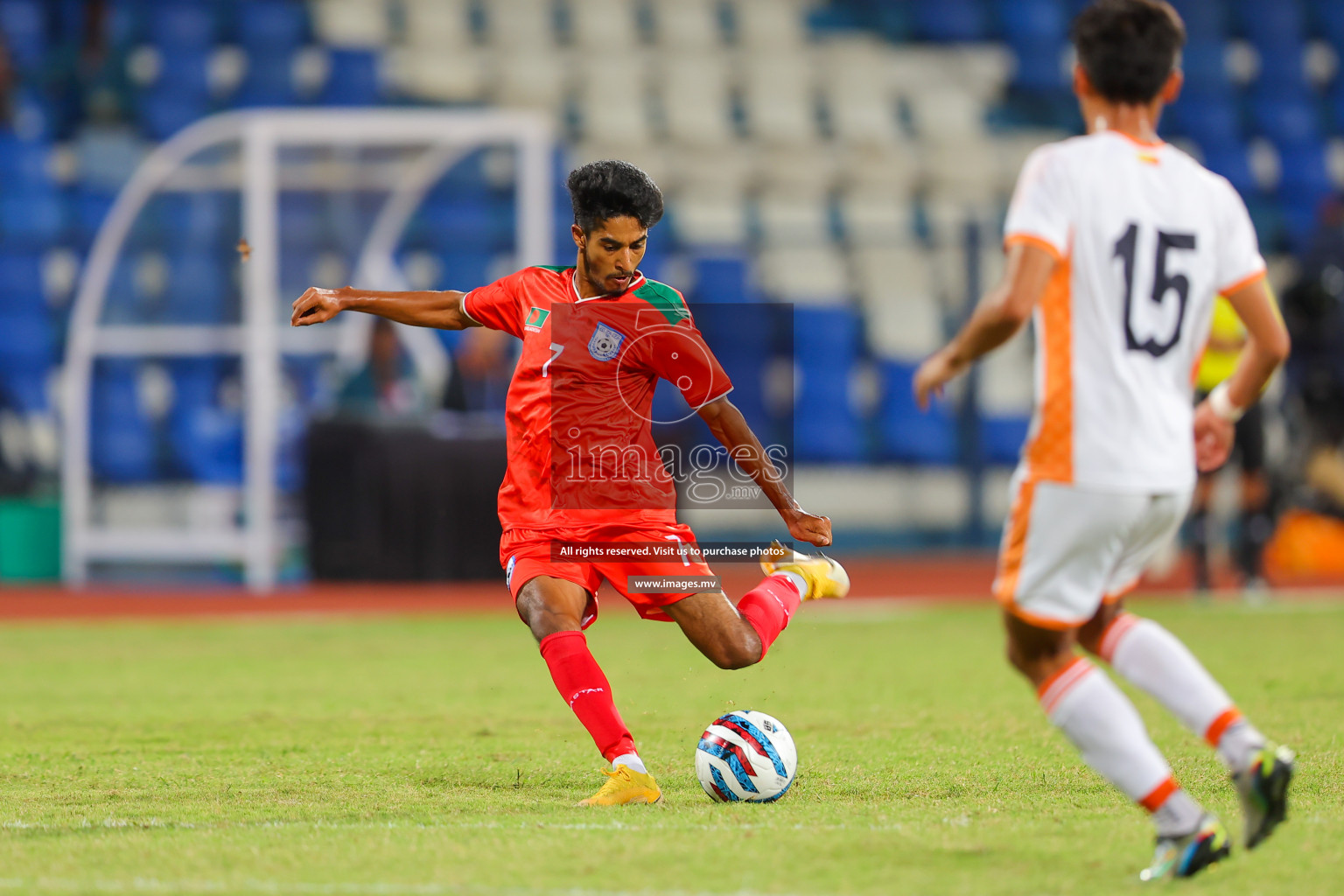 Bhutan vs Bangladesh in SAFF Championship 2023 held in Sree Kanteerava Stadium, Bengaluru, India, on Wednesday, 28th June 2023. Photos: Nausham Waheed, Hassan Simah / images.mv