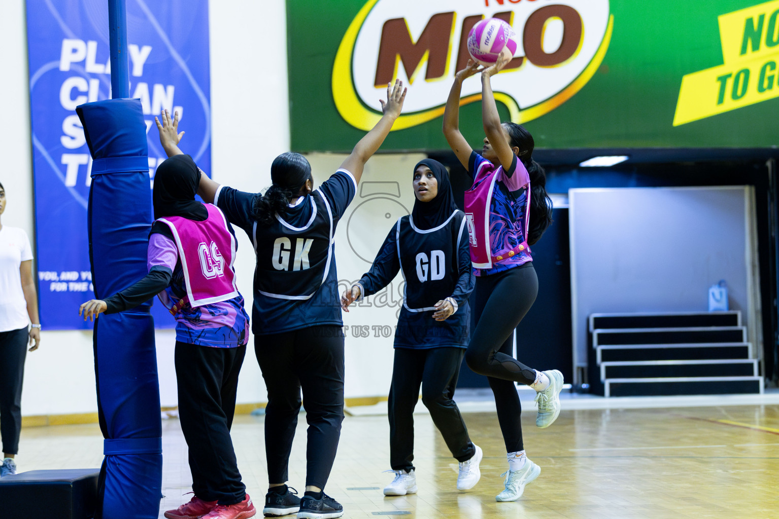 N Sports Academy  B vs AIS Netball Academy in Day 1 of 3rd Junior Championship - Netball association of Maldives, held at Social Center on 19th January 2025 . Photos by Shuu Abdul Sattar