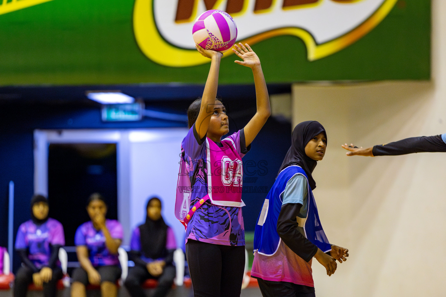 Young Netters B vs N Sports Academy B in Day 3 of 3rd Netball Junior Championship, held at Social Center on Tuesday, 21st January 2025 . Photos: Nausham Waheed / images.mv