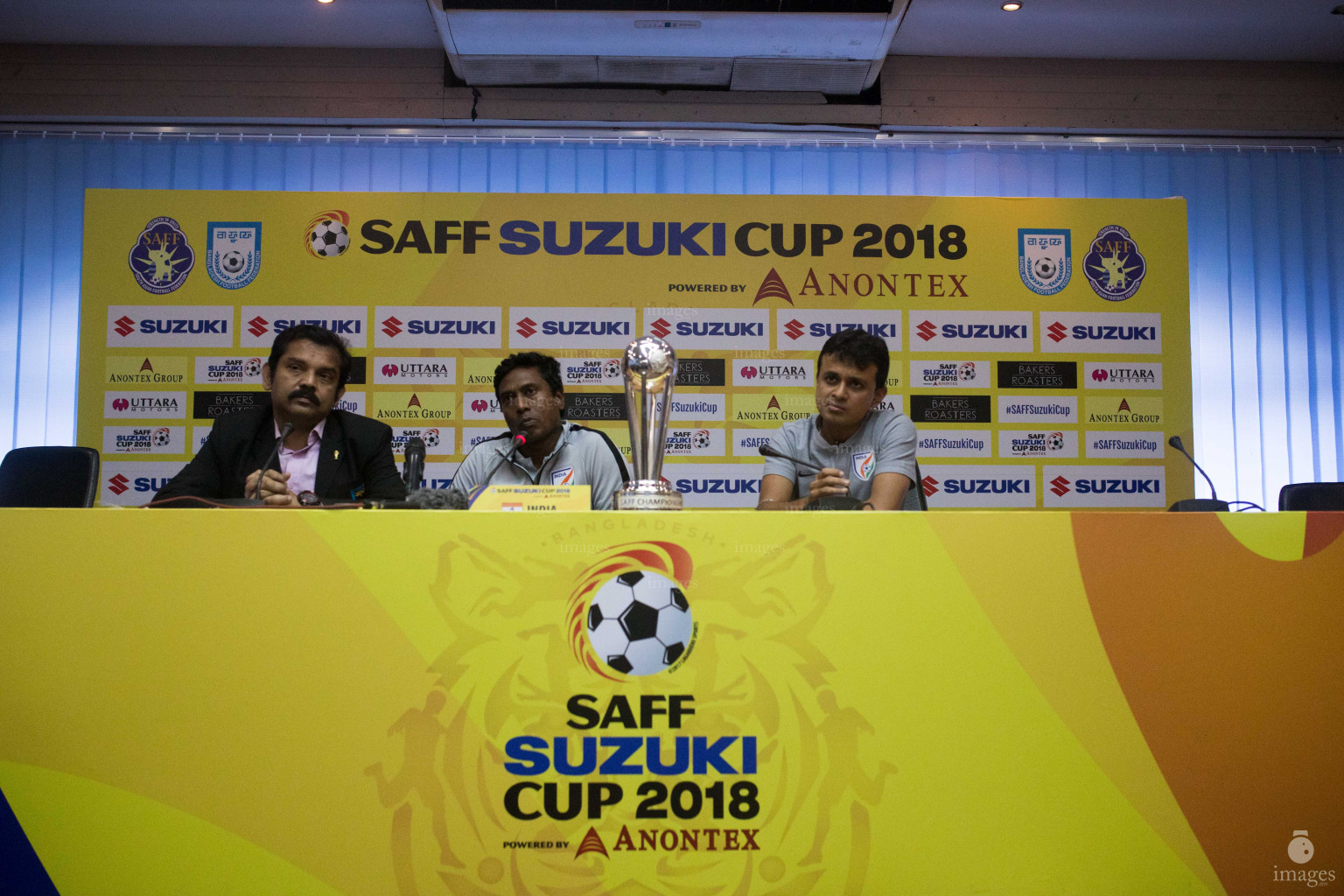 SAFF Suzuki Cup 2018 semifinals prematch press conferences in Dhaka, Bangladesh, Tuesday, September 11, 2018. (Images.mv Photo/ Hussain Sinan).
