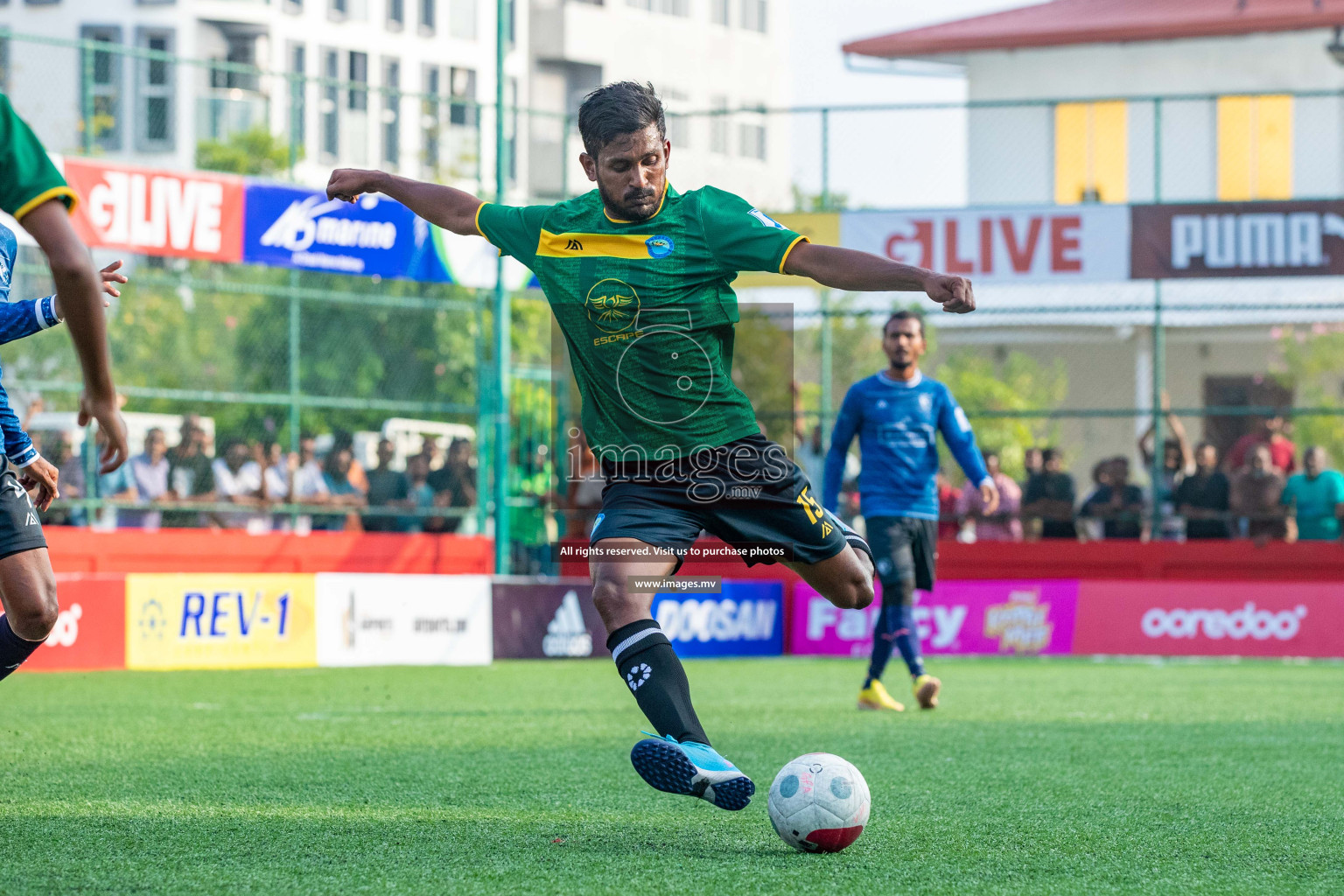 K. Gaafaru vs K.Guraidhoo in Day 6 of Golden Futsal Challenge 2023 on 10 February 2023 in Hulhumale, Male, Maldives