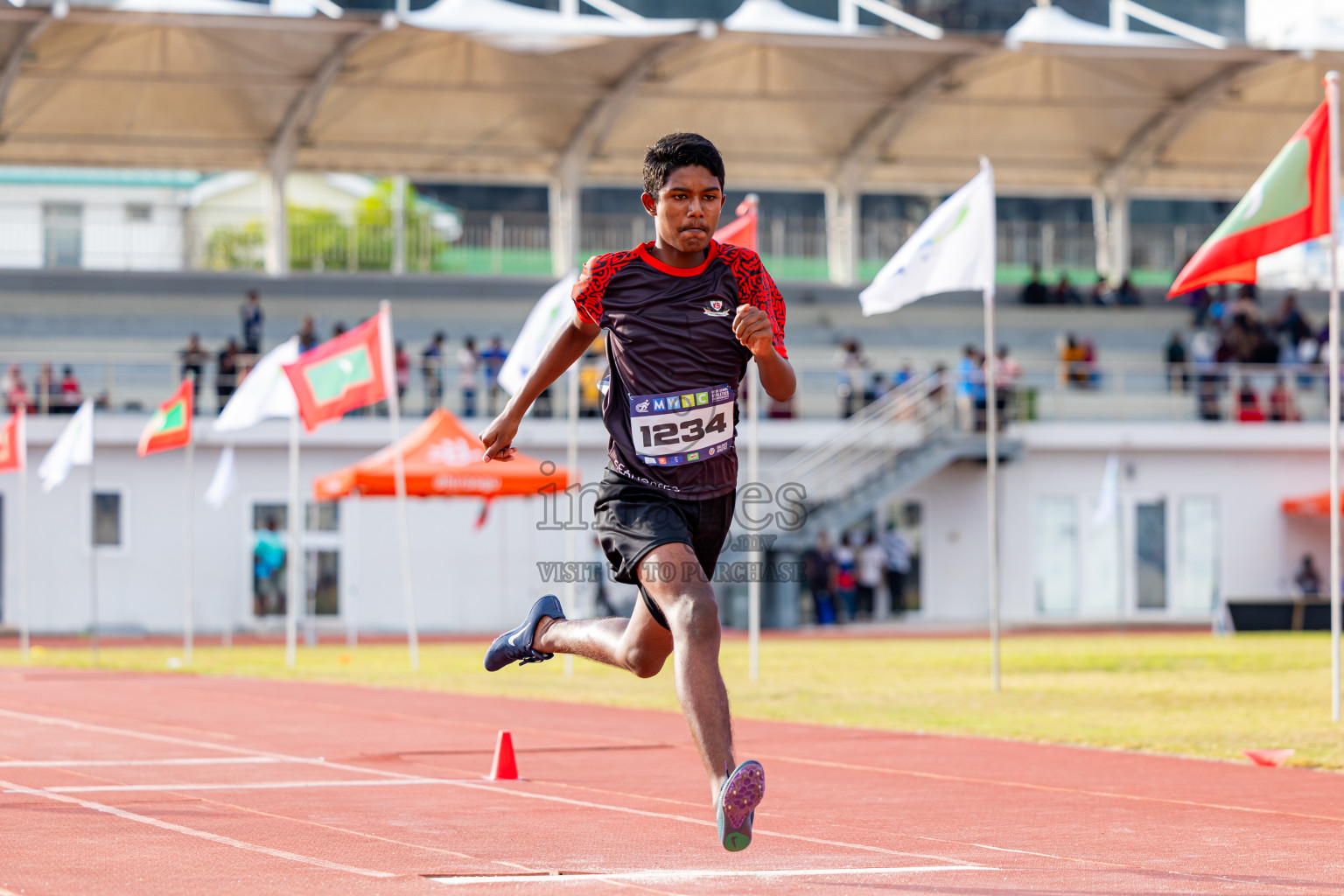 Day 3 of MWSC Interschool Athletics Championships 2024 held in Hulhumale Running Track, Hulhumale, Maldives on Monday, 11th November 2024. Photos by: Nausham Waheed / Images.mv