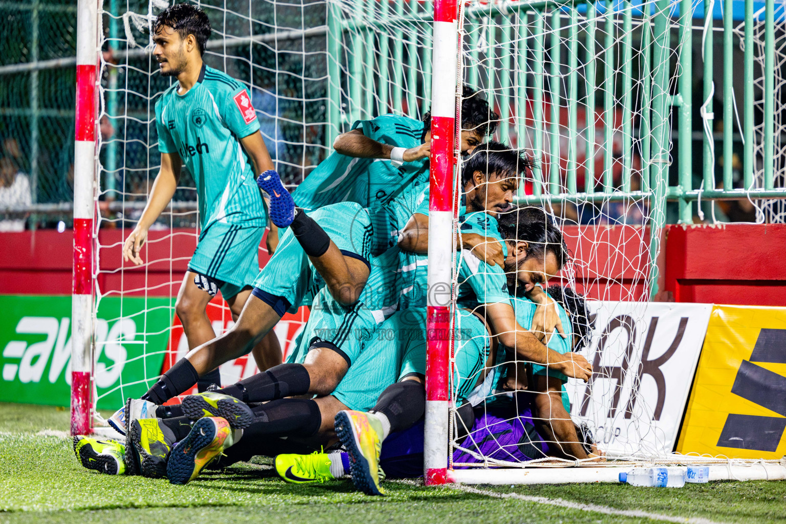 S Feydhoo vs S Hithadhoo in Seenu Atoll Final in Day 24 of Golden Futsal Challenge 2025 was held on Tuesday , 28th January 2025, in Hulhumale', Maldives. Photos: Nausham Waheed / images.mv