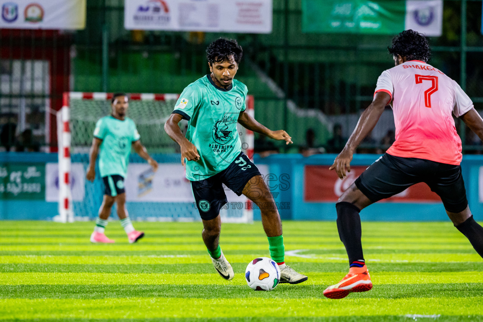 Raiymandhoo FC vs Naalaafushi YC in Day 2 of Laamehi Dhiggaru Ekuveri Futsal Challenge 2024 was held on Saturday, 27th July 2024, at Dhiggaru Futsal Ground, Dhiggaru, Maldives Photos: Nausham Waheed / images.mv