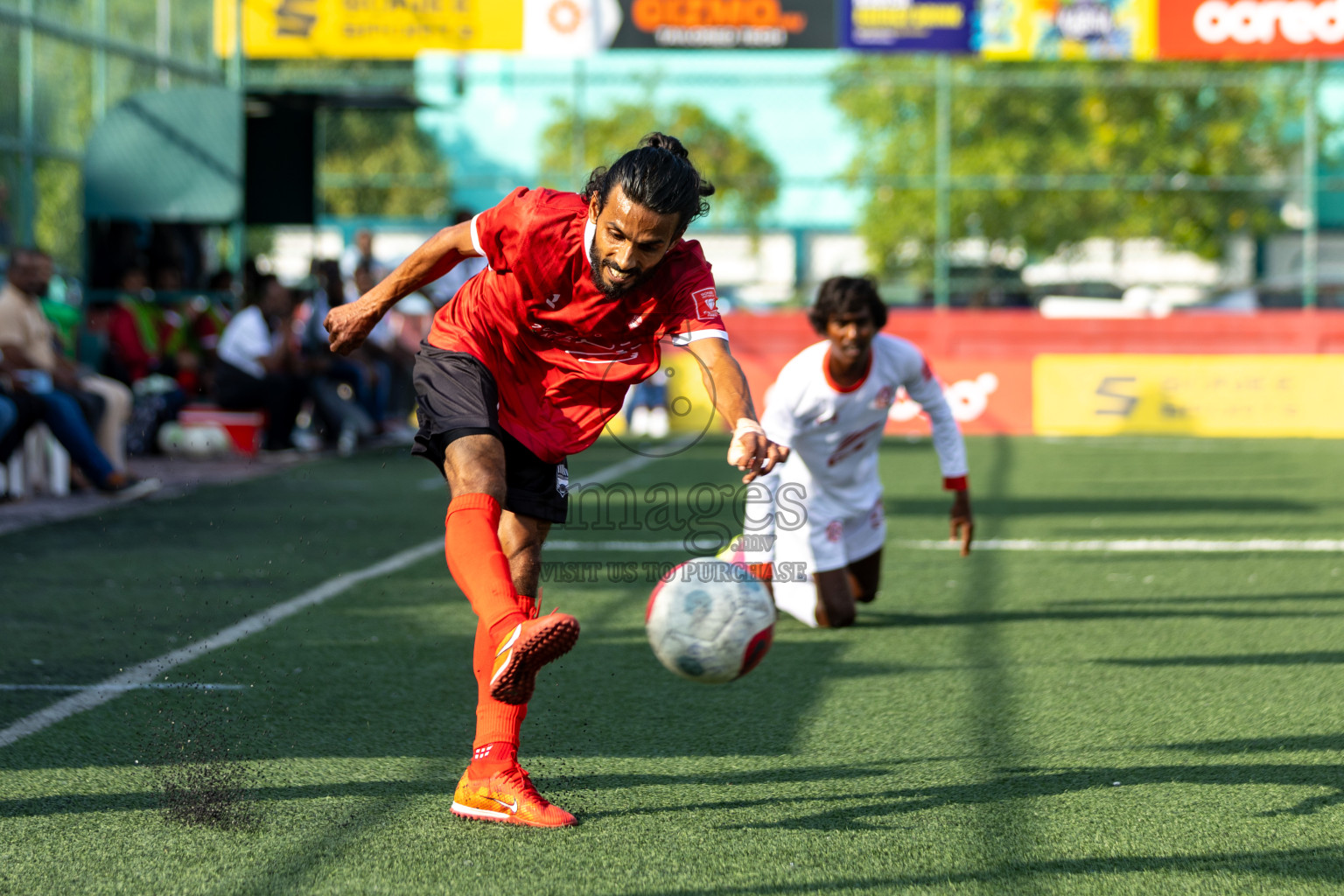 K. Huraa vs K. Himmafushi in Day 19 of Golden Futsal Challenge 2024 was held on Friday, 2nd February 2024 in Hulhumale', Maldives 
Photos: Hassan Simah / images.mv