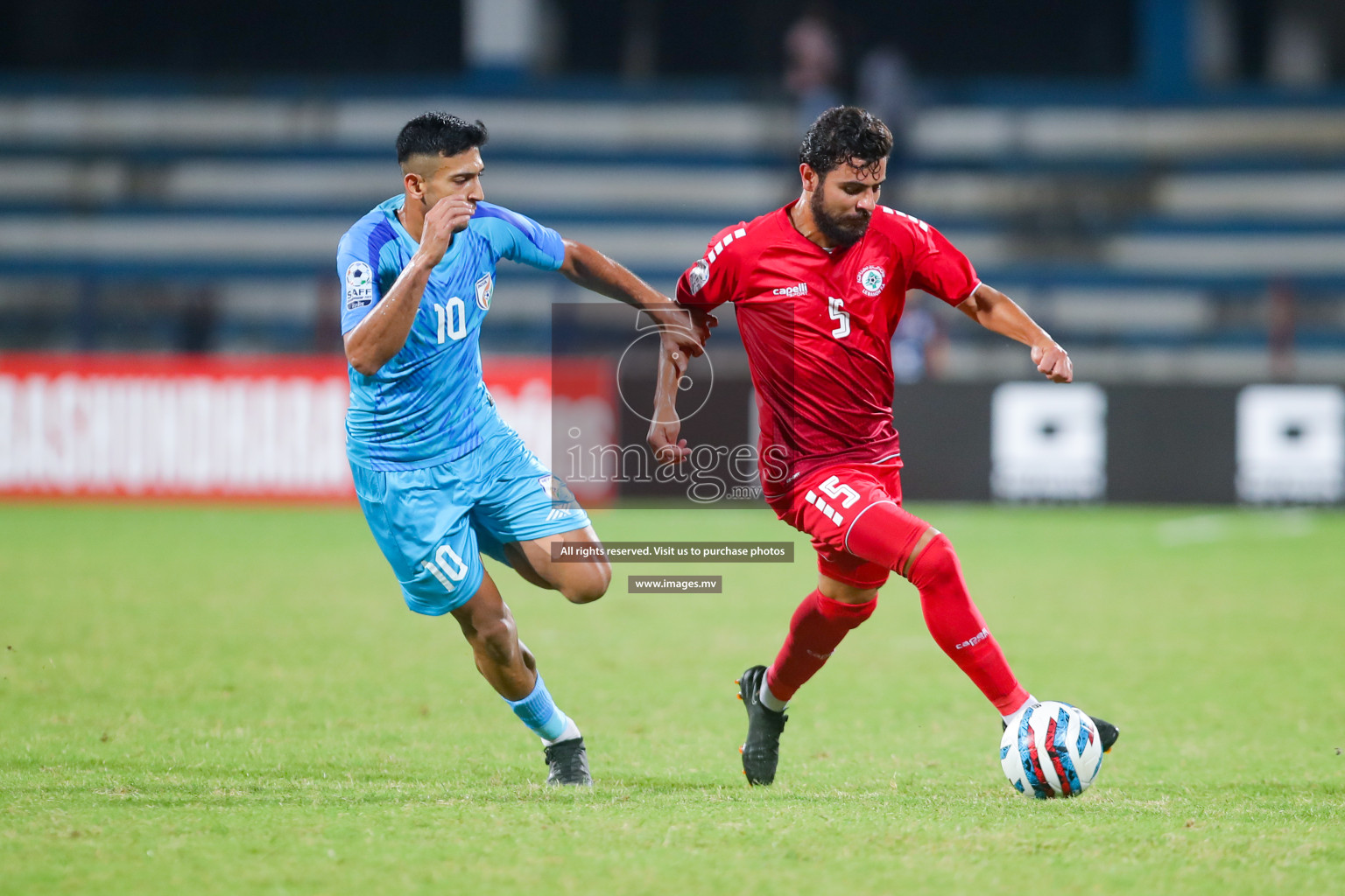 Lebanon vs India in the Semi-final of SAFF Championship 2023 held in Sree Kanteerava Stadium, Bengaluru, India, on Saturday, 1st July 2023. Photos: Nausham Waheed, Hassan Simah / images.mv