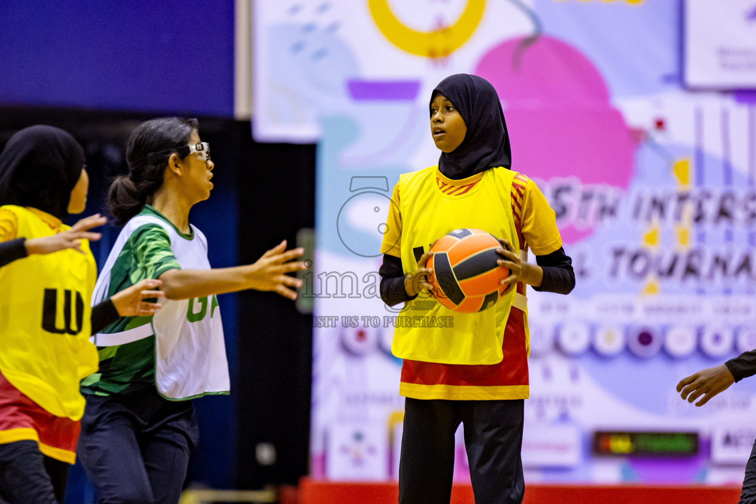 Day 8 of 25th Inter-School Netball Tournament was held in Social Center at Male', Maldives on Sunday, 18th August 2024. Photos: Nausham Waheed / images.mv