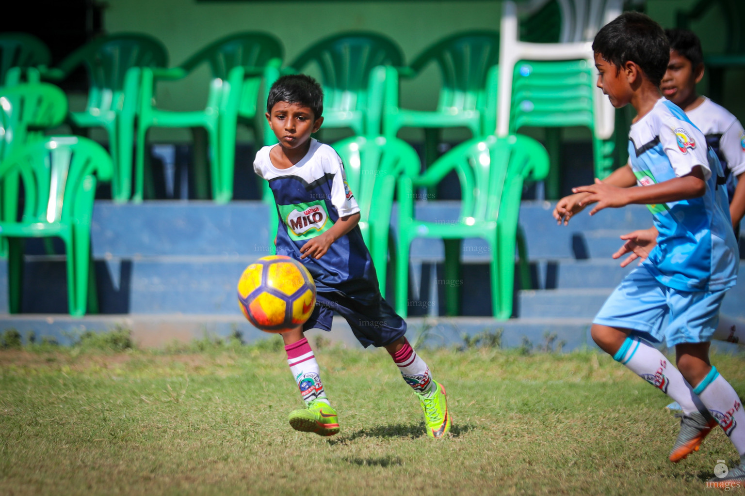 Day 3 of MILO Kids Football Fiesta in Henveiru Grounds in Male', Maldives, Friday, February 22nd 2019 (Images.mv Photo / Ismail Thoriq)