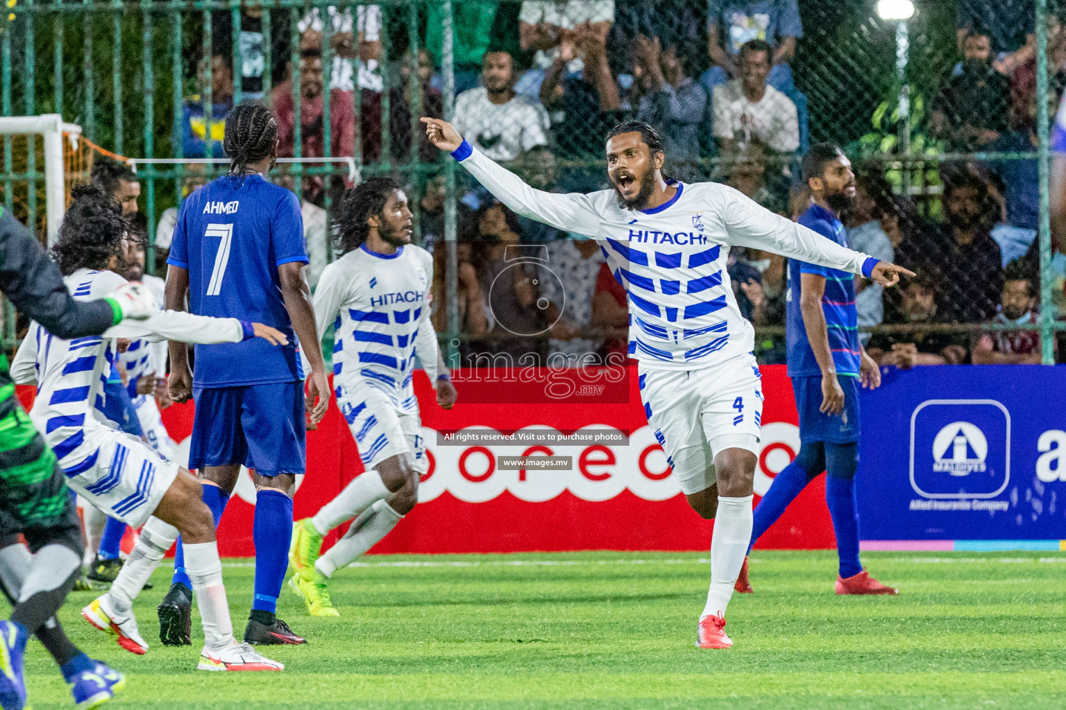 STO RC Vs Team Fenaka in the Quarter Finals of Club Maldives 2021 held in Hulhumale, Maldives on 13 December 2021. Photos: Shu Abdul Sattar / images.mv